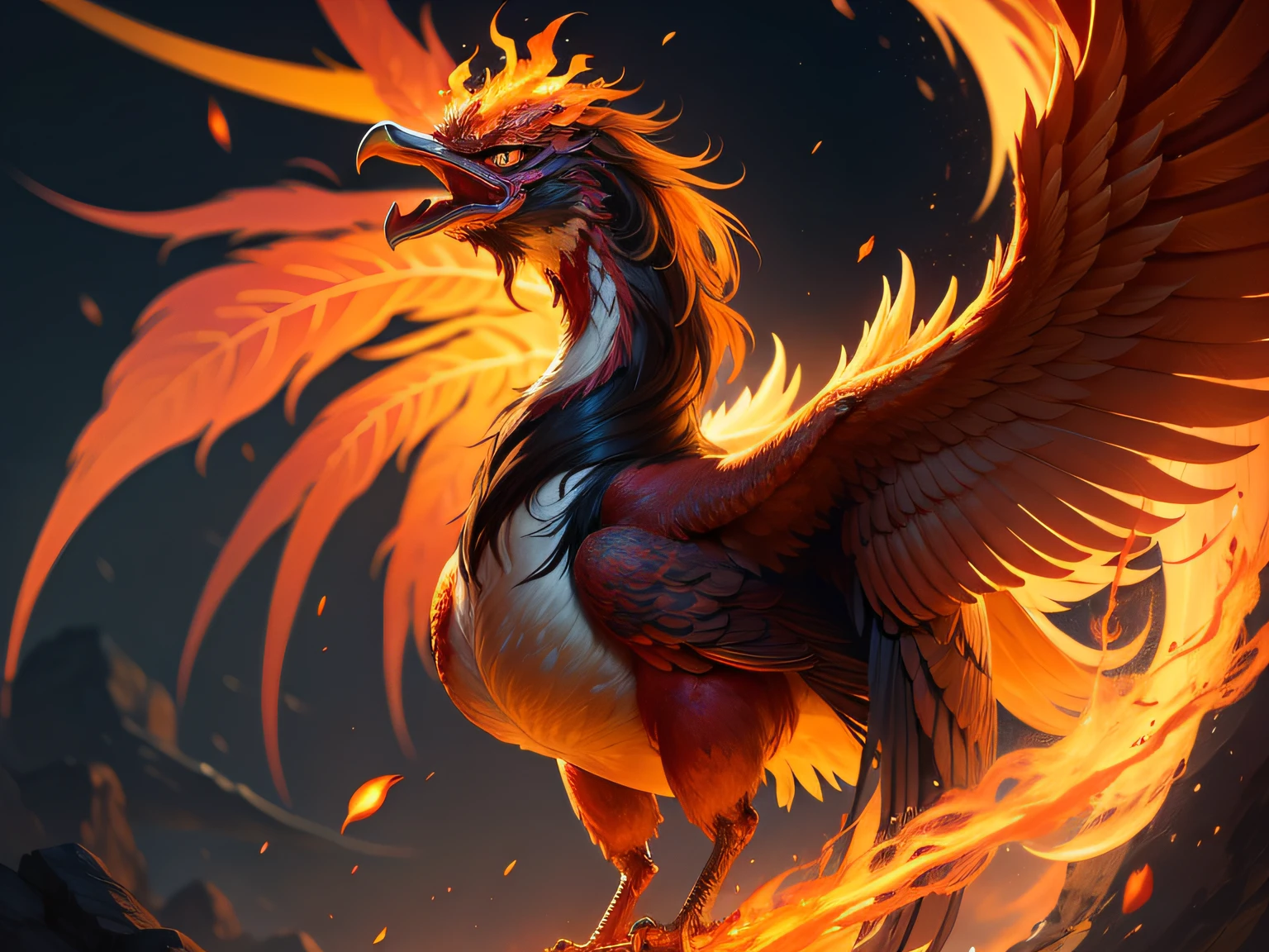 Close-up of the phoenix in Chinese mythology and legend