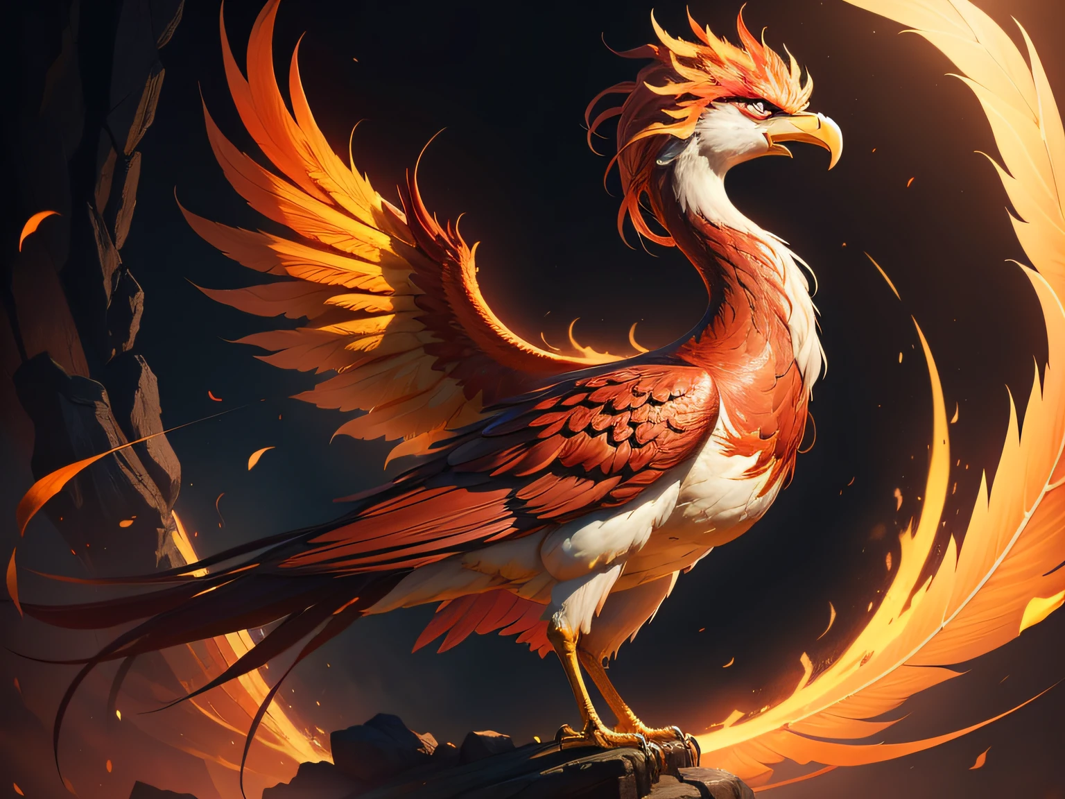Close-up of the phoenix in Chinese mythology and legend