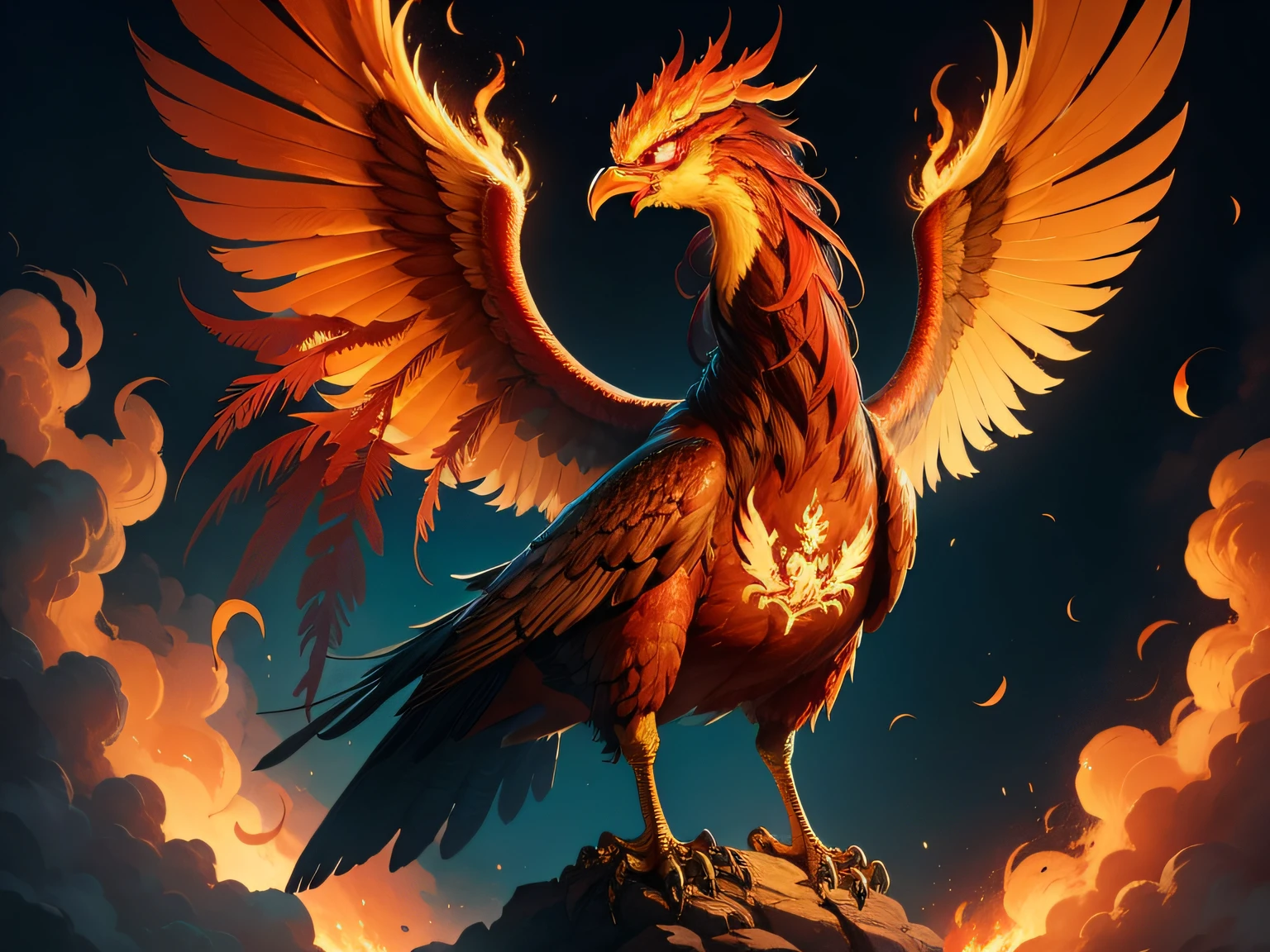 Close-up of the phoenix in Chinese mythology and legend