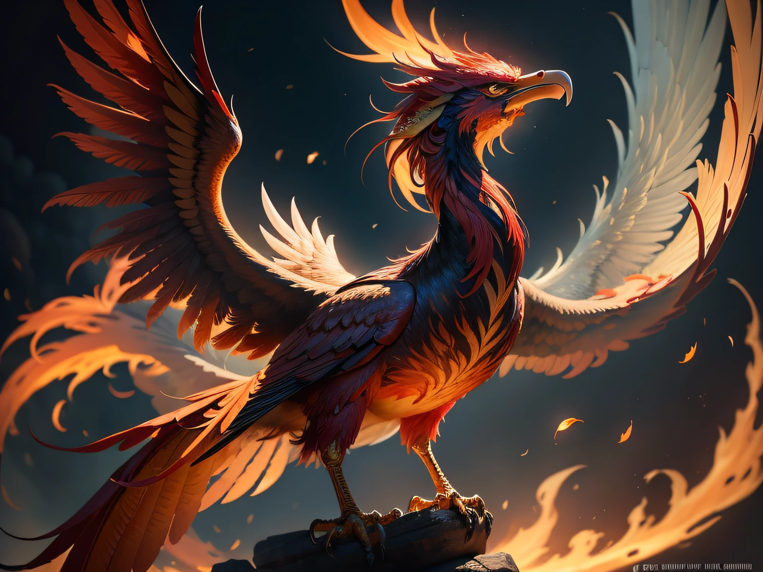 Close-up of the phoenix in Chinese mythology and legend