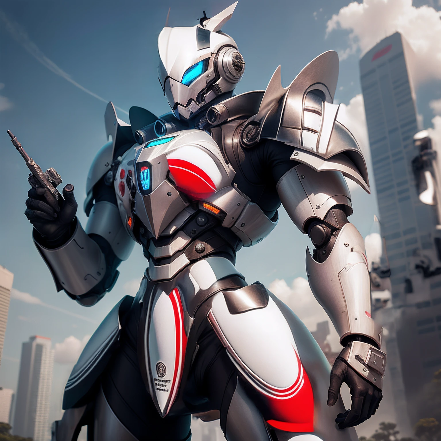 Robot Warframe, Human Proportions, Platinum Body, Gorgeous Fabrics, Huge Palace in the Background, Ultra-Wide Angle View, Photography Lens, Full Body Composition, Chinese Palace in the Background, Mecha Chinese Dragon Pattern Details, Ceramic Armor, Red Cape, Full Body Composition, Gorgeousness, Extreme Detail, Unreal Engine, Octane Rendering, 8K Resolution, Depth Detail, CG Art, Realistic