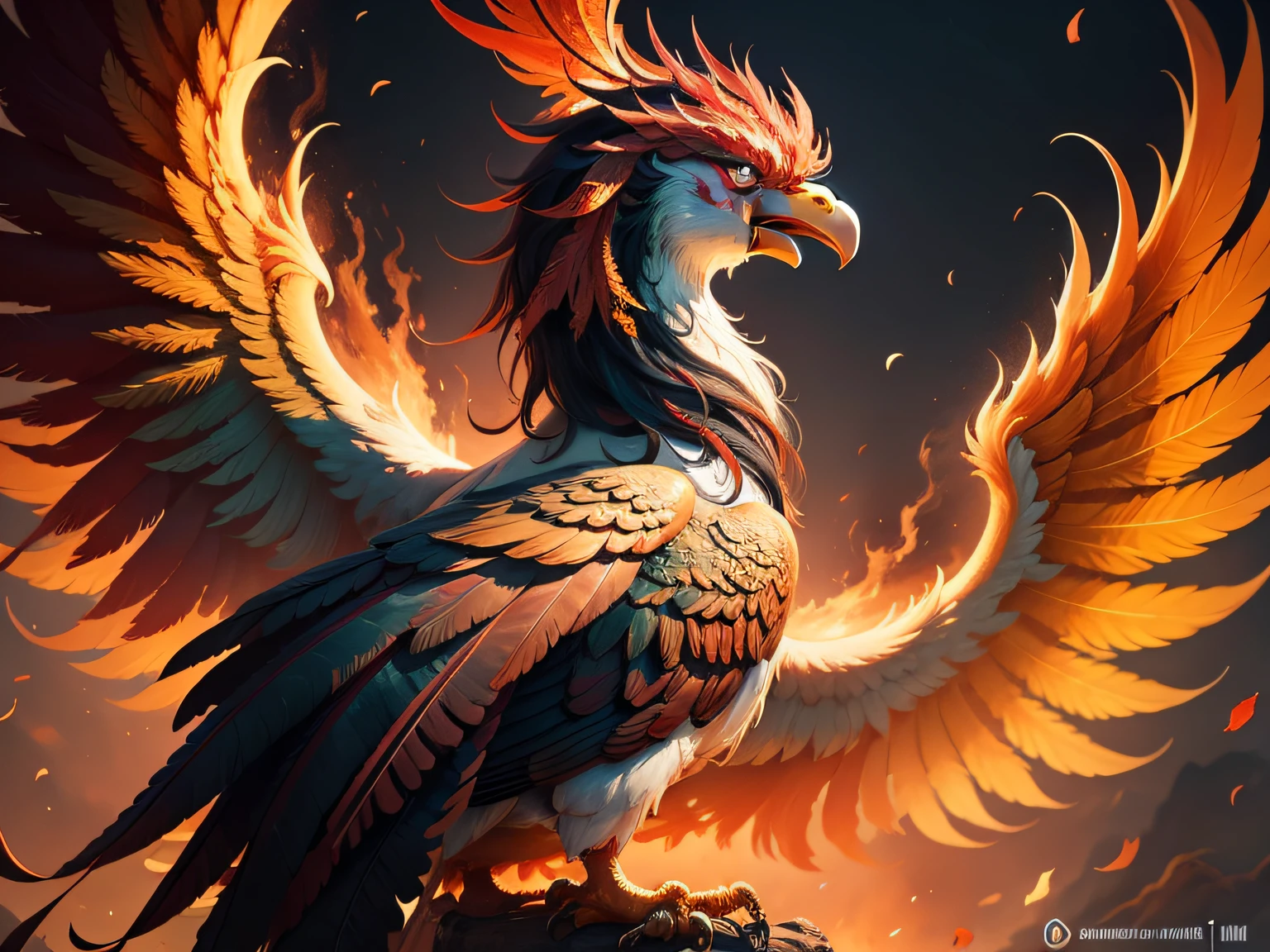 Close-up of the phoenix in Chinese mythology and legend