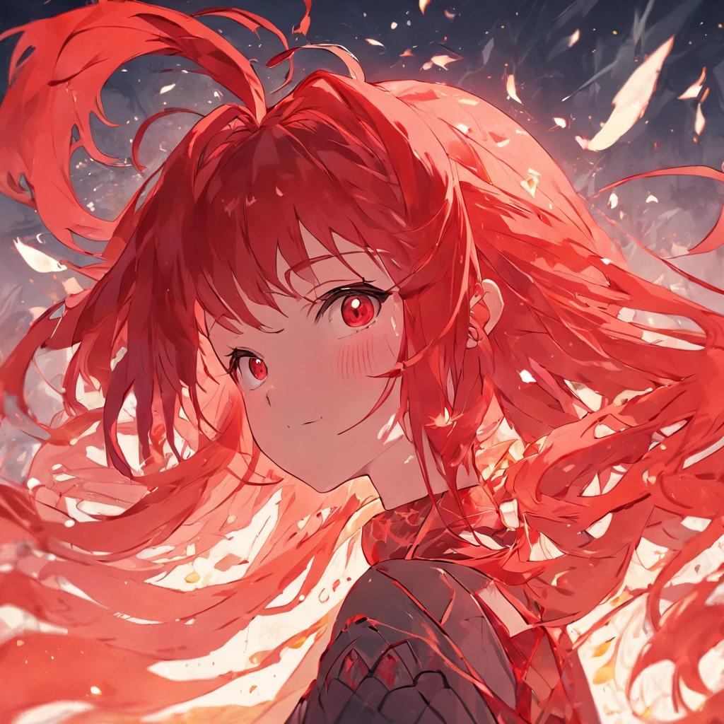 (White background:1.4),(Silhouette of a girl's head, Eyes smile, Red long-haired,One bangs on one side,High ponytail,Oriental elements),(Chinese illustration:1.3,paper art:1.3, Quilted paper art:1.2),( reasonable design, Clear lines, High sharpness,Best quality, Very detailed, Masterpiece, movie light effect, 4K )