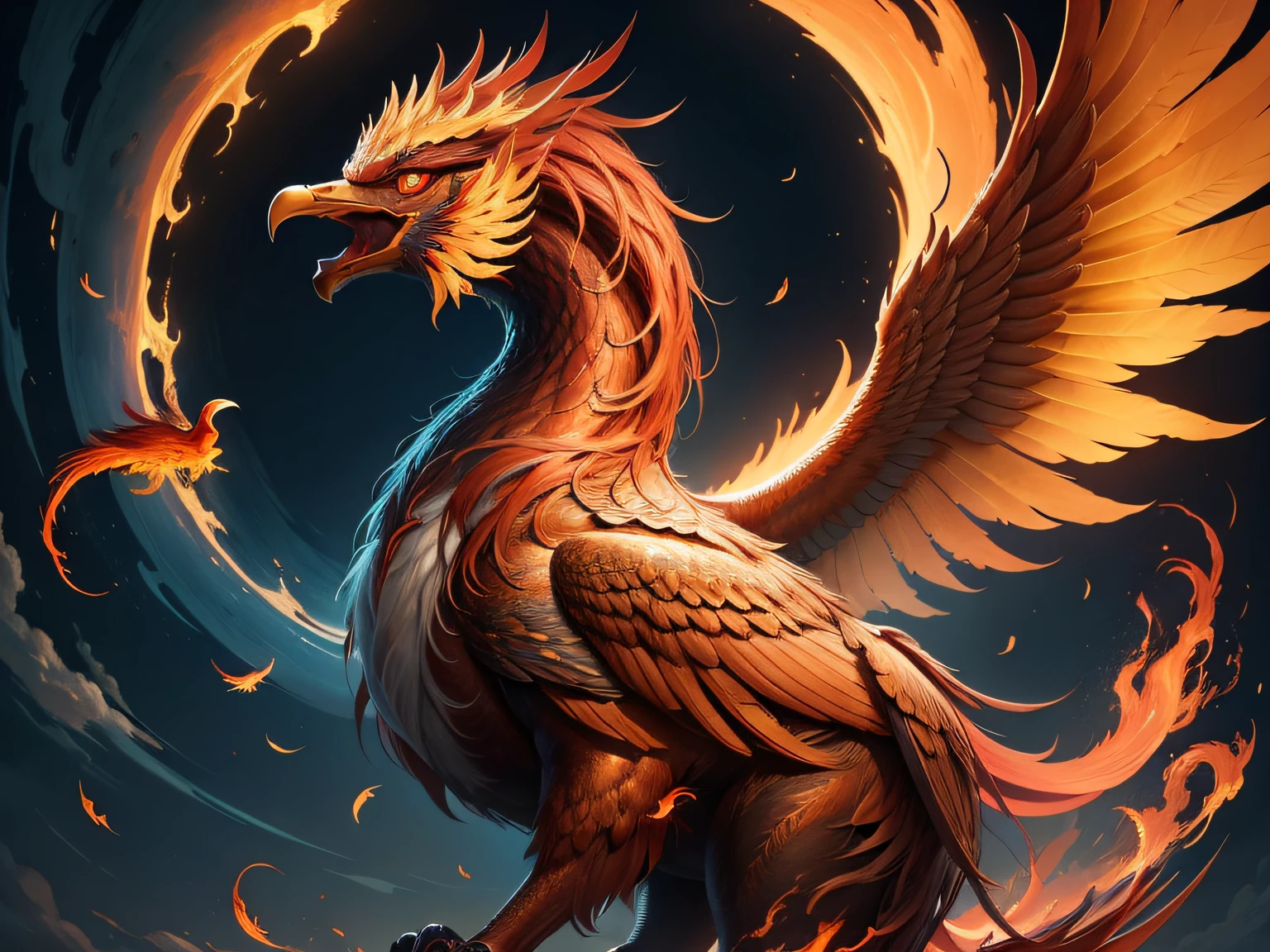 Close-up of the phoenix in Chinese mythology and legend