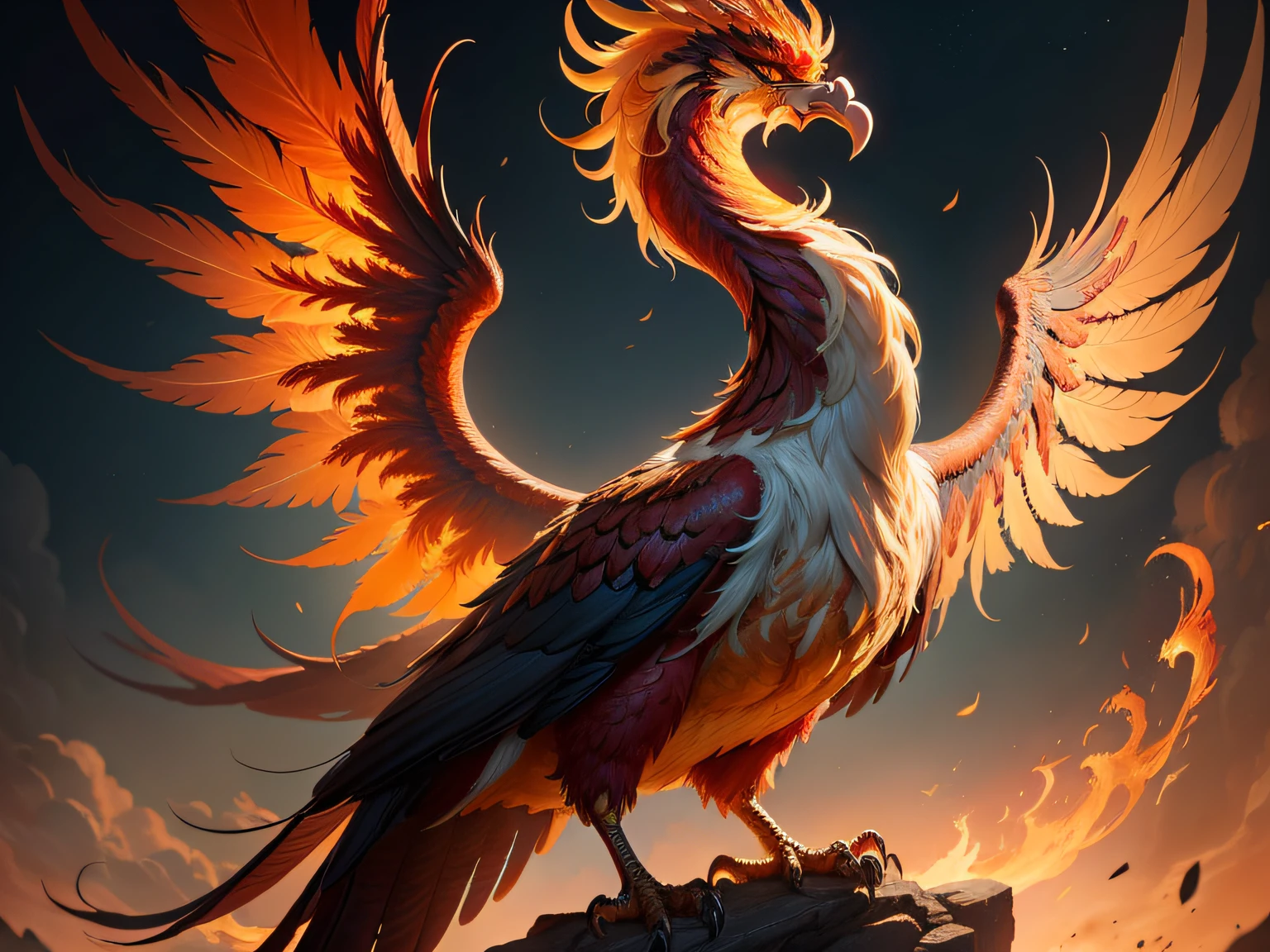 Close-up of the phoenix in Chinese mythology and legend