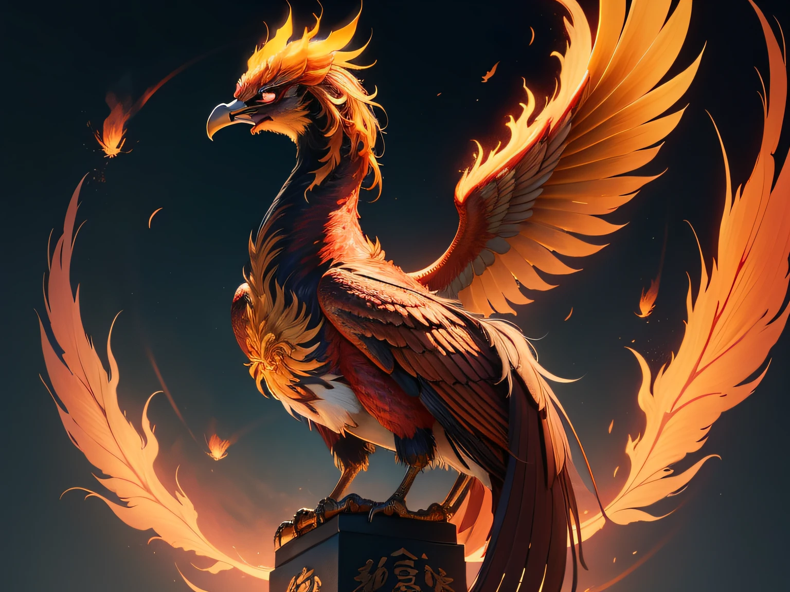 Close-up of the phoenix in Chinese mythology and legend