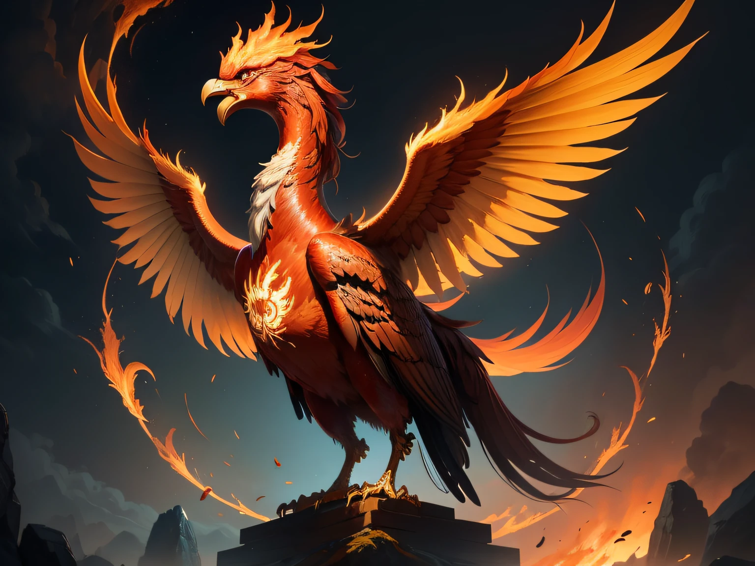 Close-up of the phoenix in Chinese mythology and legend
