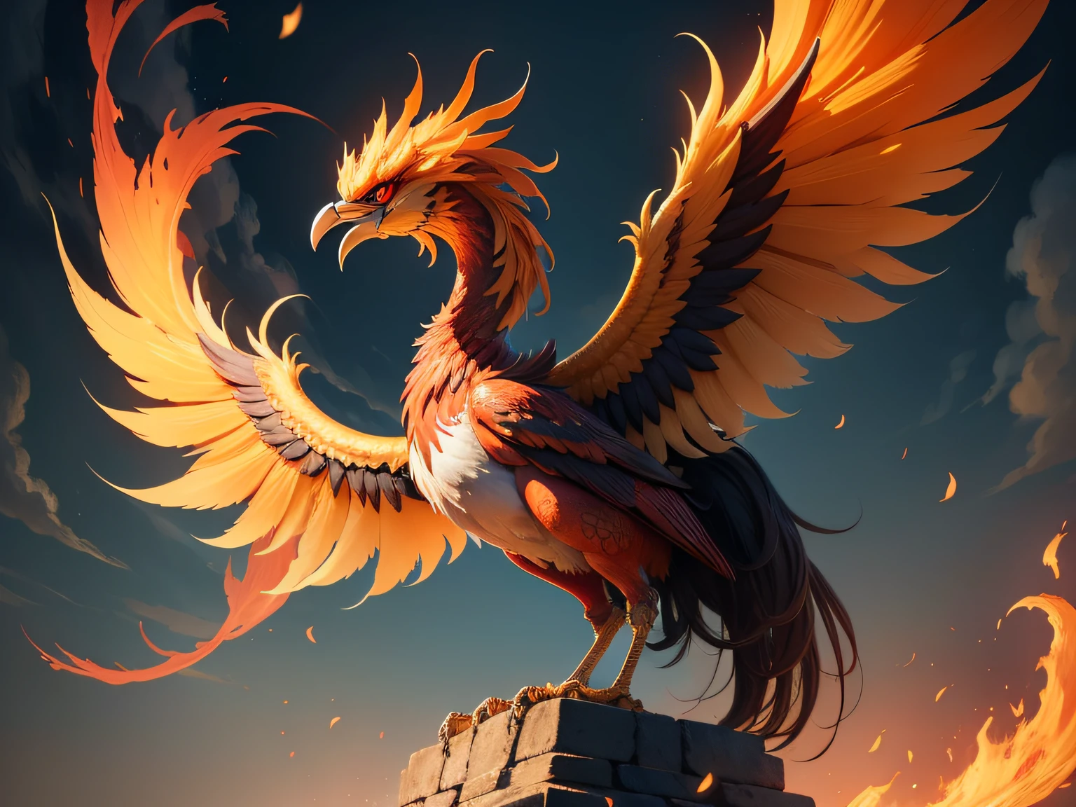 Close-up of the phoenix in Chinese mythology and legend