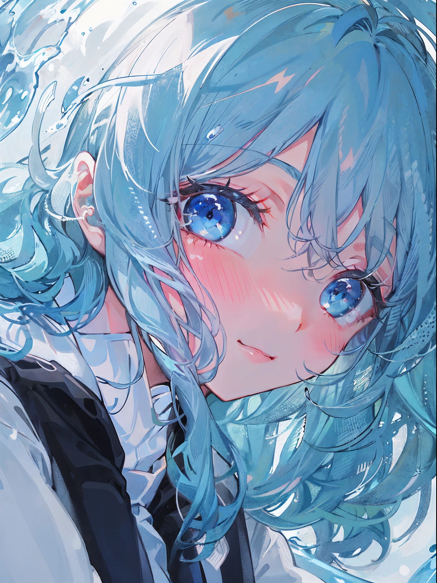 ((top-quality)), ((masterpiece)), ((ultra-detailliert)), (extremely delicate and beautiful), girl with, 独奏, cold attitude,((Black jacket)),She is very(relax)with the(Settled down)Looks,A dark-haired, depth of fields,evil smile,Bubble, under the water, Air bubble,bright light blue eyes,Inner color with light blue hair and dark blue tips,Cold background,Bob Hair - Linear Art, shortpants、knee high socks、White uniform like school uniform、Light blue ribbon ties、Clothes are sheer、Hands in pockets((top-quality)), ((masterpiece)), ((ultra-detailliert)), (extremely delicate and beautiful), girl with, 独奏, cold attitude,((Black jacket)),She is very(relax)with the(Settled down)Looks,A dark-haired, depth of fields,evil smile,Bubble, under the water, Air bubble,bright light blue eyes,Inner color with light blue hair and dark blue tips,Cold background,Bob Hair - Linear Art, shortpants、knee high socks、White uniform like school uniform、Light blue ribbon ties、Clothes are sheer、Hands in pockets((top-quality)), ((masterpiece)), ((ultra-detailliert)), (extremely delicate and beautiful), girl with, 独奏, cold attitude,((Black jacket)),She is very(relax)with the(Settled down)Looks,A dark-haired, depth of fields,evil smile,Bubble, under the water, Air bubble,bright light blue eyes,Inner color with light blue hair and dark blue tips,Cold background,Bob Hair - Linear Art, shortpants、knee high socks、White uniform like school uniform、Light blue ribbon ties、Clothes are sheer、Hands in pockets((top-quality)), ((masterpiece)), ((ultra-detailliert)), (extremely delicate and beautiful), girl with, 独奏, cold attitude,((Black jacket)),She is very(relax)with the(Settled down)Looks,A dark-haired, depth of fields,evil smile,Bubble, under the water, Air bubble,bright light blue eyes,Inner color with light blue hair and dark blue tips,Cold background,Bob Hair - Linear Art, shortpants、knee high socks、White uniform like school uniform、Light blue ribbon ties、Clothes are sheer、、chaina hair,Bun hair