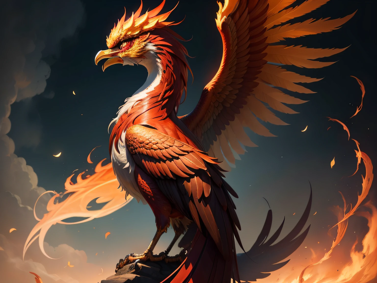 Close-up of the phoenix in Chinese mythology and legend