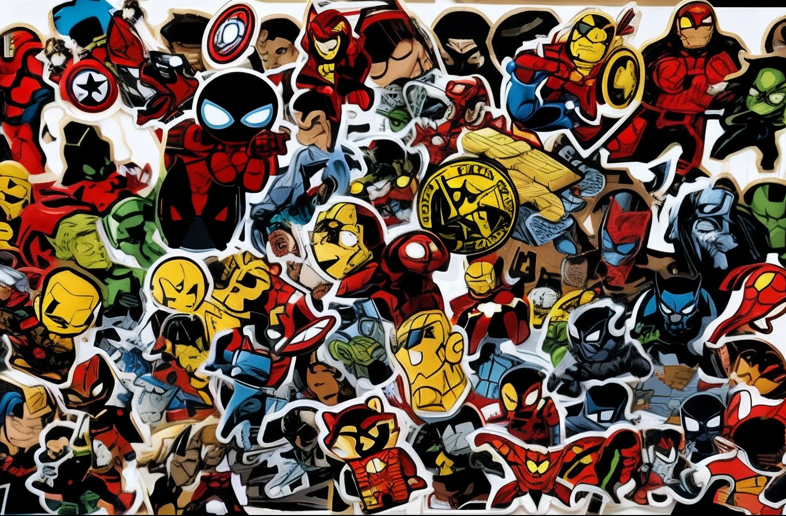 a close up of a bunch of stickers on a table, stickers, marvel comics h 6 4 0, marvel character, marvel marvel marvel, sticker art, sticker - art, marvel superhero, 2 5 6 x 2 5 6, 256x256, marvel style, marvel comic style, marvel comics, marvel comic book characters, marvel universe, stickers illustrations