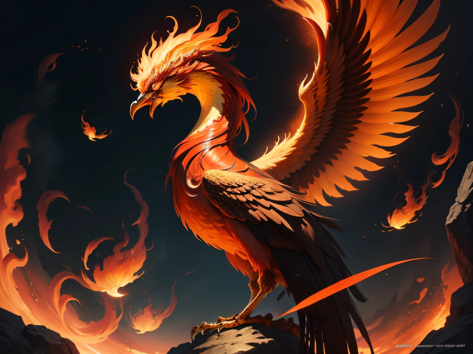 Close-up of the phoenix in Chinese mythology and legend