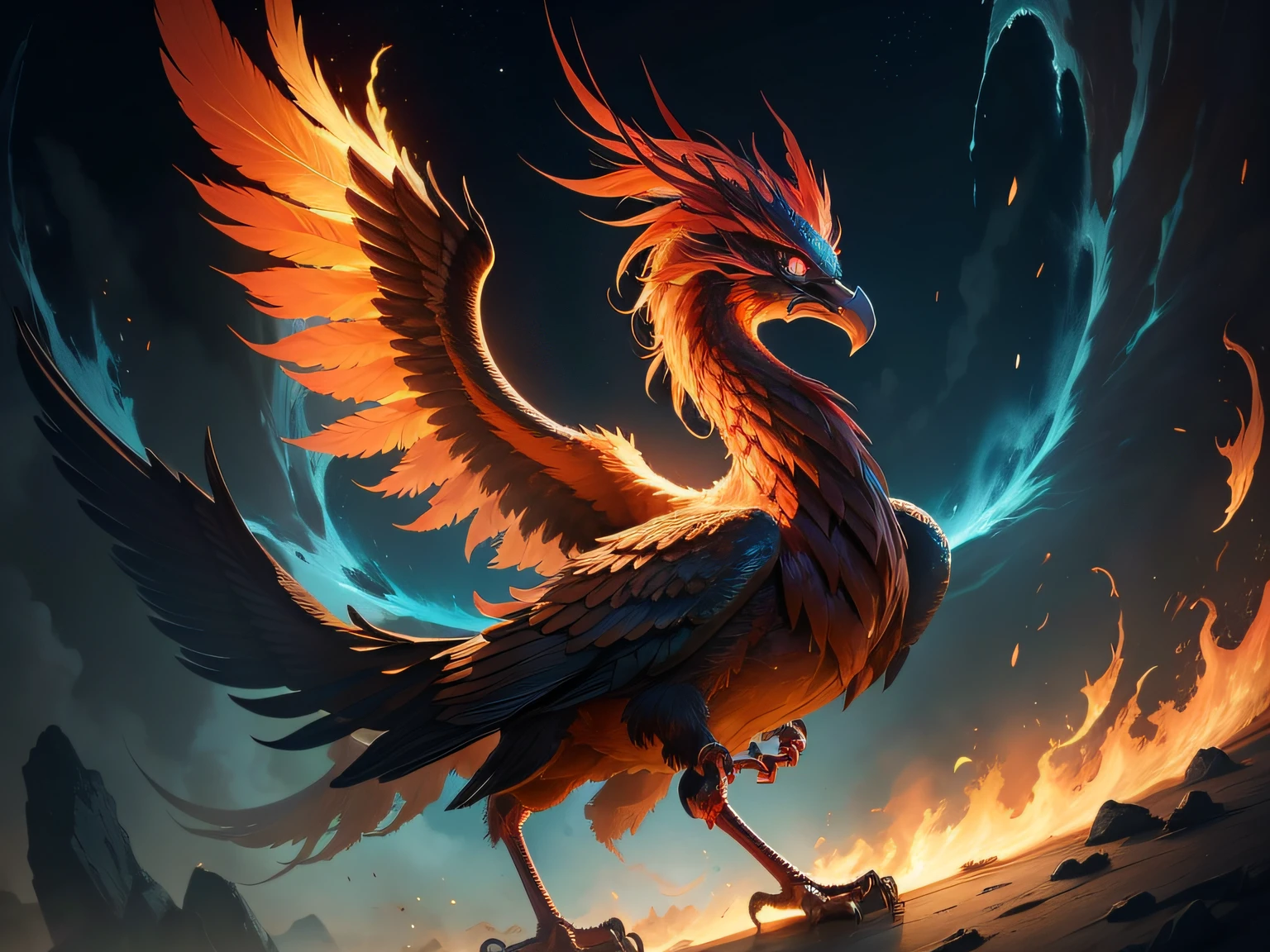 Close-up of the phoenix in Chinese mythology and legend