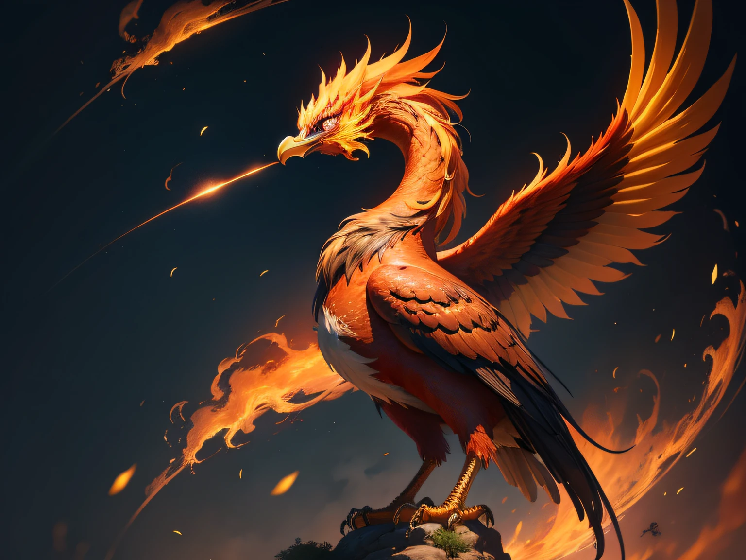 Close-up of the phoenix in Chinese mythology and legend
