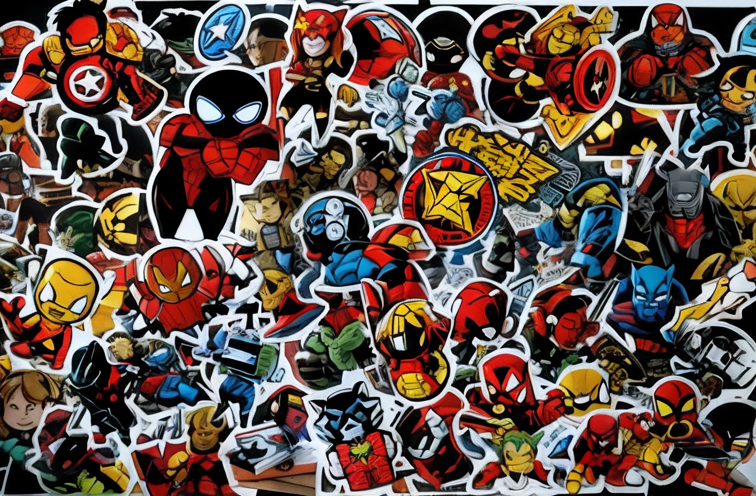 a close up of a bunch of stickers on a table, stickers, marvel comics h 6 4 0, marvel character, marvel marvel marvel, sticker art, sticker - art, marvel superhero, 2 5 6 x 2 5 6, 256x256, marvel style, marvel comic style, marvel comics, marvel comic book characters, marvel universe, stickers illustrations