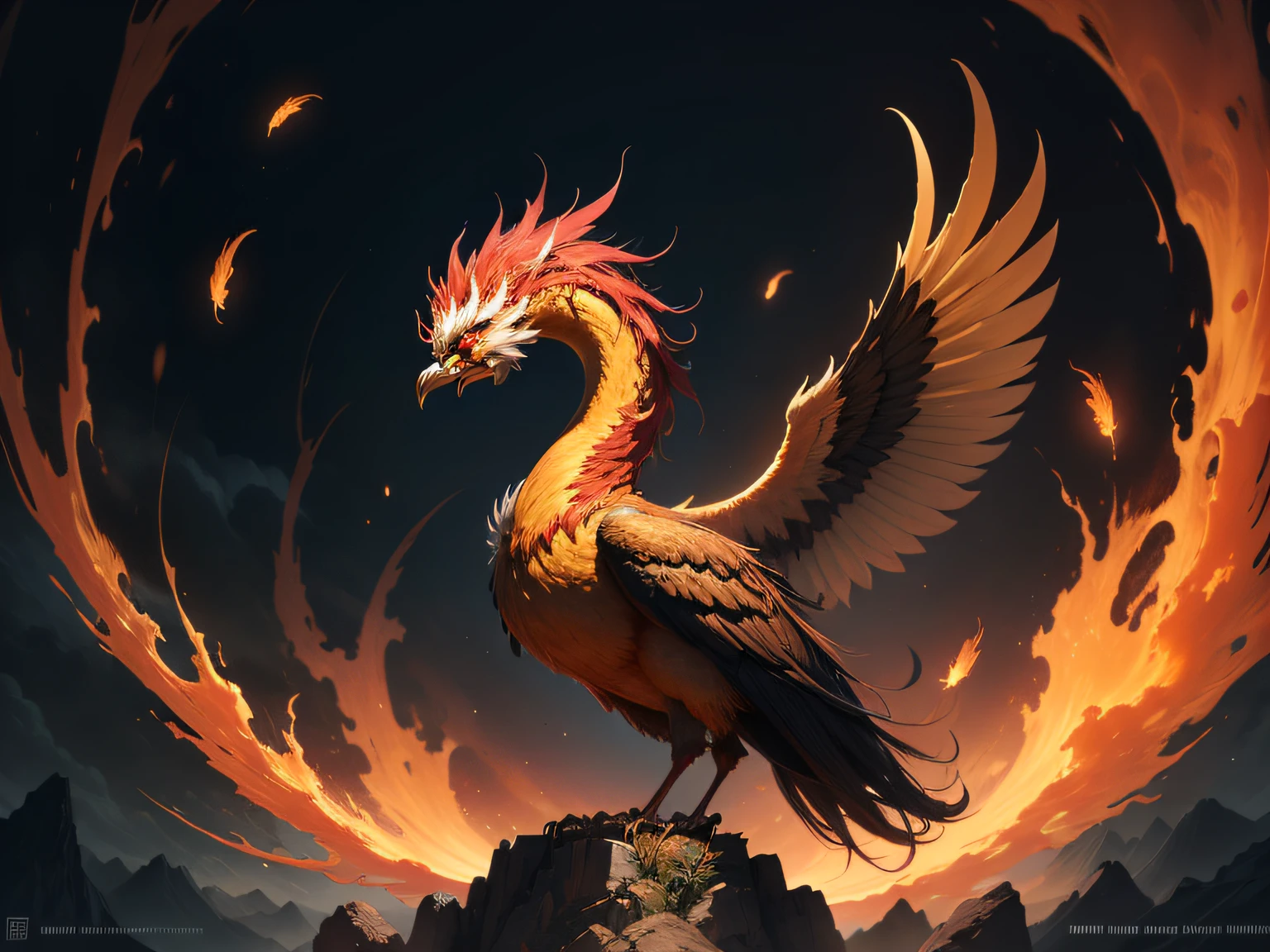 Close-up of the phoenix in Chinese mythology and legend