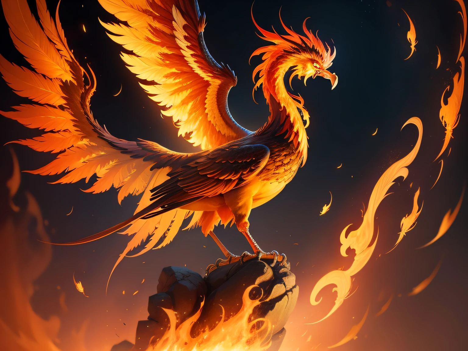 Close-up of the phoenix in Chinese mythology and legend