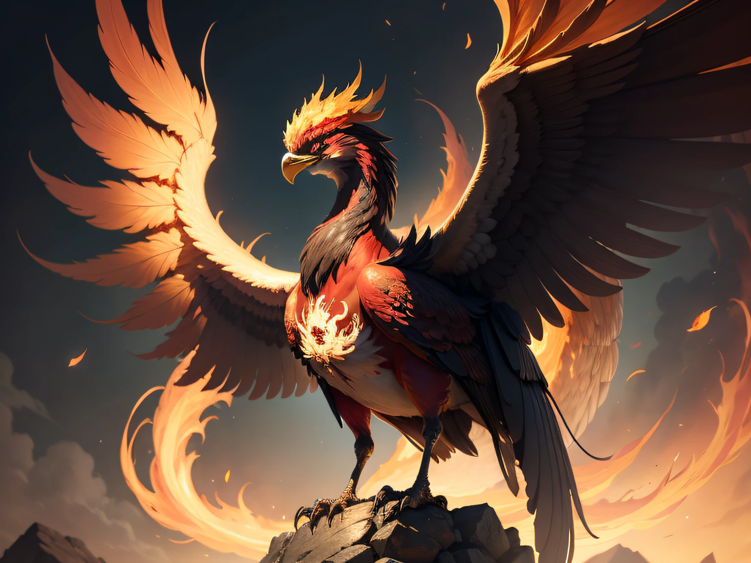 Close-up of the phoenix in Chinese mythology and legend