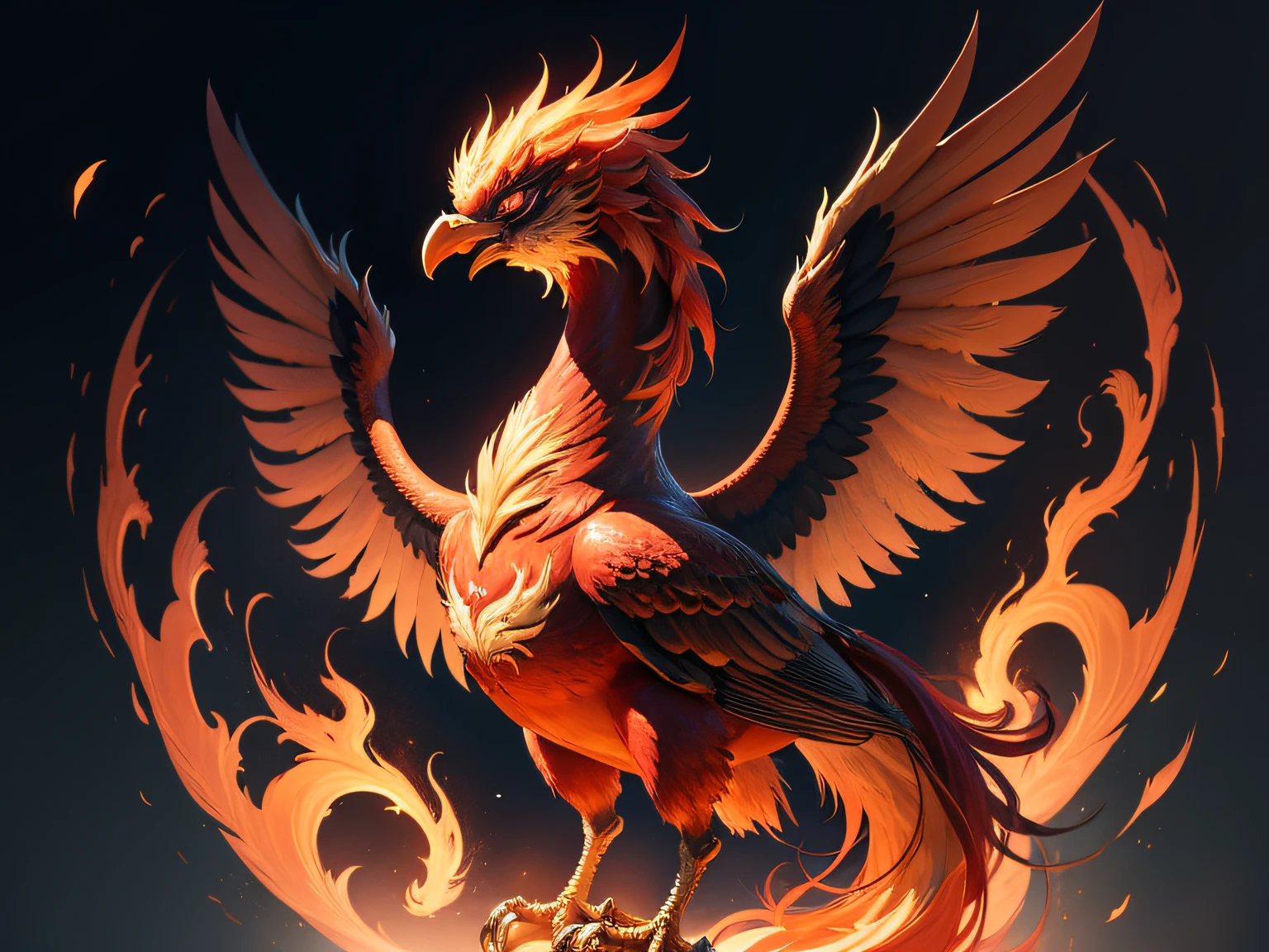 Close-up of the phoenix in Chinese mythology and legend