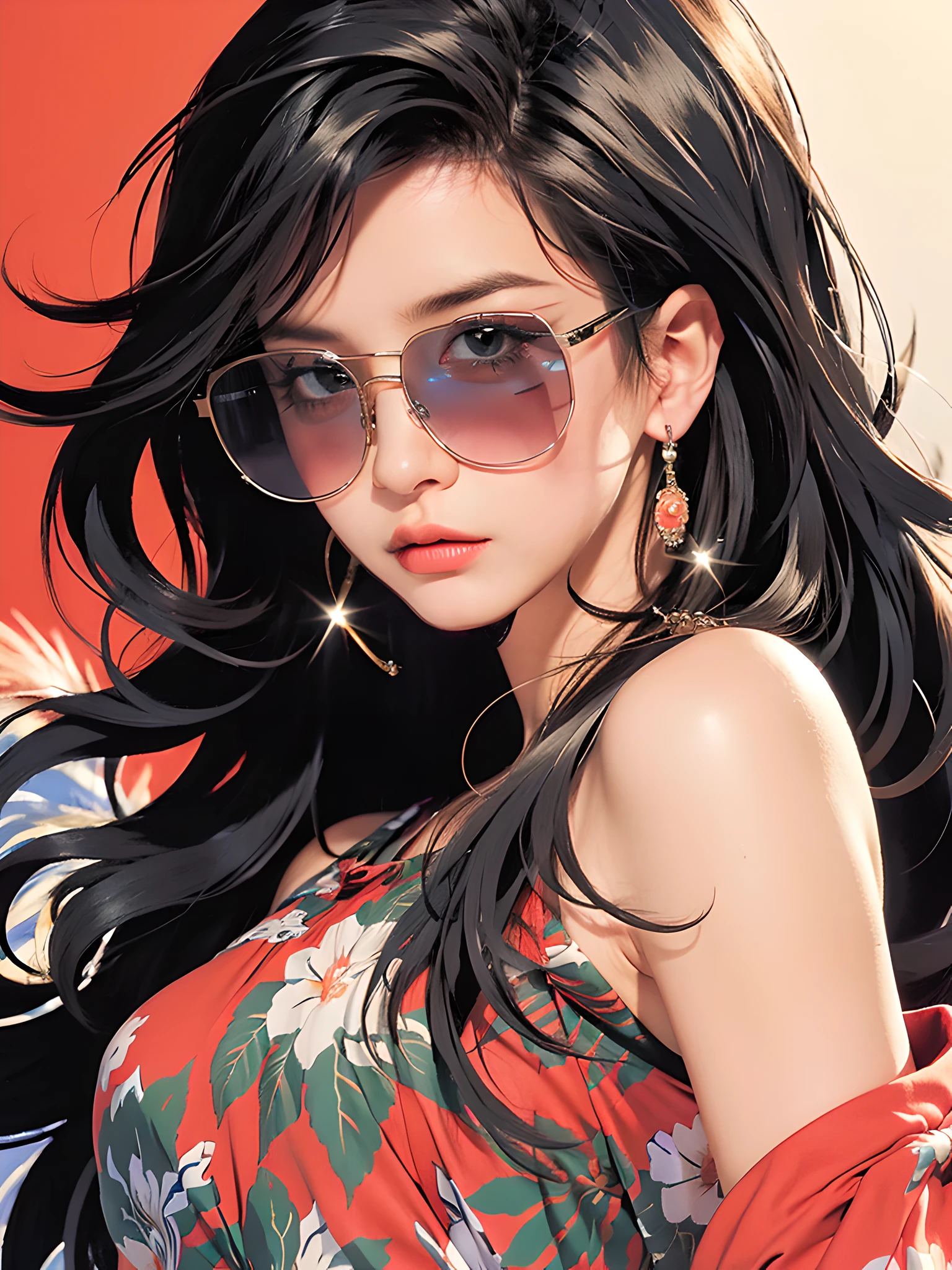 (photorealistic:1.4), best quality, masterpiece, ultra high res, 1girl, (detailed face:1.2), (detailed eyes:1.2), (detailed hair:1.2), (detailed clothes:1.2), 4k, (detailed color:1.2), (glasses:1.2), (black long hair:1.2),