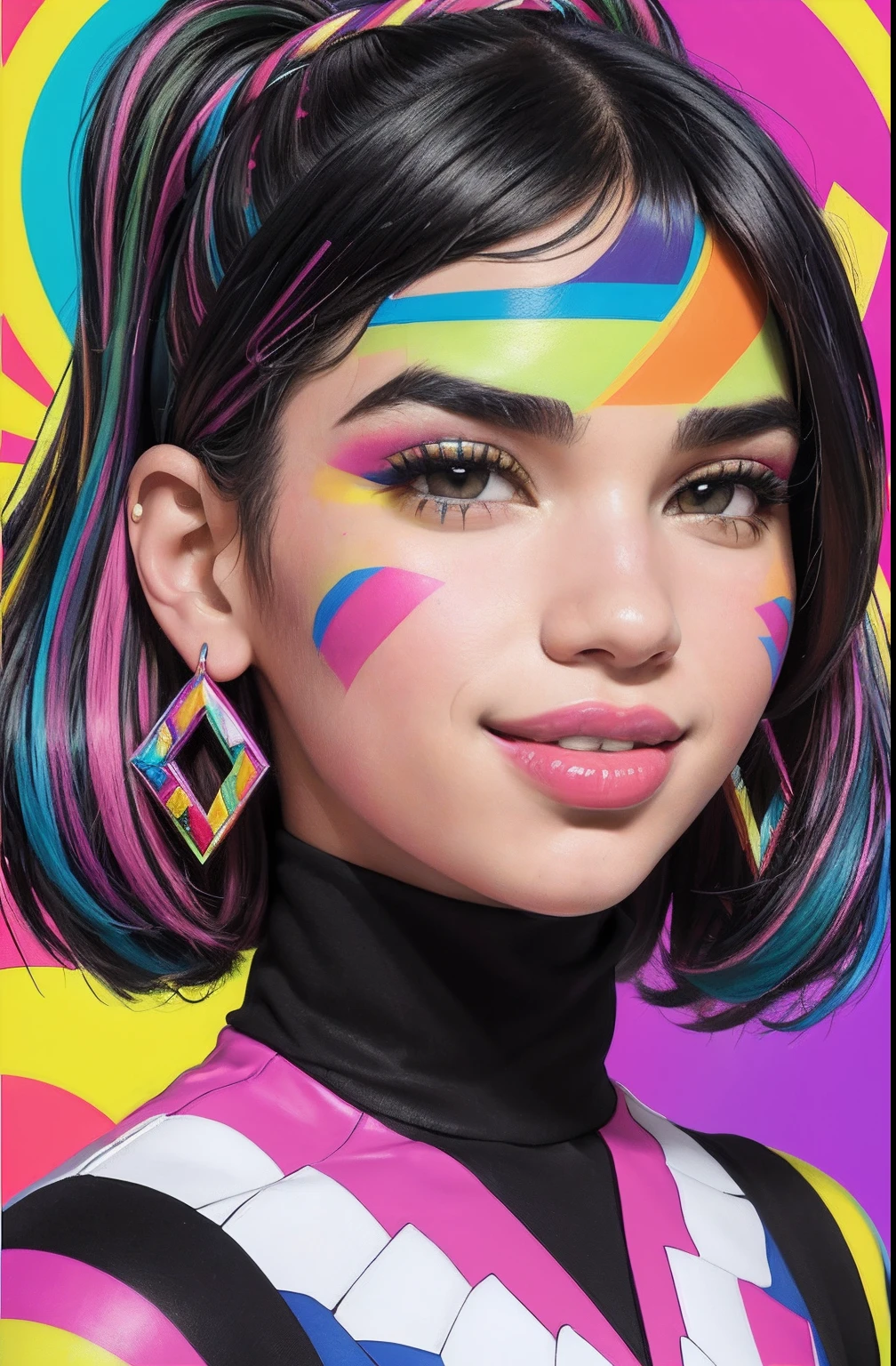 ( DUA LIPA SMILE EDUARDO Kobra ,Romero Brito,The Filling Twins ,multidimensional geometric wall PORTRAIT, arte, Chibi,
Yang08k, lindo, Colouring,
Primary works, qualidade superior, melhor qualidade, Arte Oficial, Beautiful and Aesthetic, 512 K