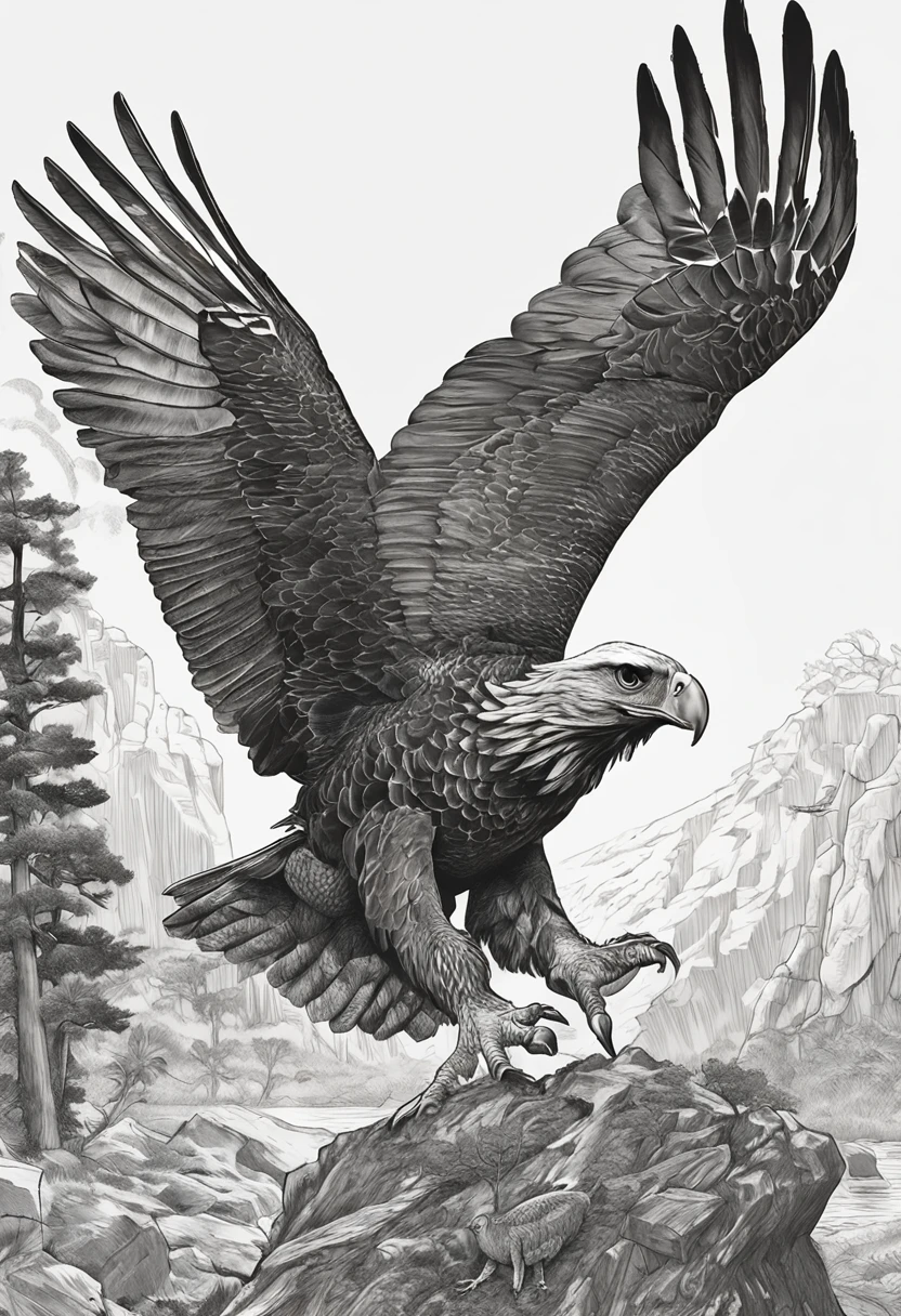In a mesmerizing display of nature's raw power, an eagle takes to the skies with a tortoise clutched tightly in its talons. The azure heavens stretch out above, a canvas for a spectacle that combines instinct, strategy, and survival. The eagle's wings beat with rhythmic precision, lifting it higher into the heavens, its intent clear: to harness gravity itself in a bid to feast upon its well-protected prey.
The tortoise, encased in its protective shell, is the embodiment of resilience and defense. Its armored home has shielded it from countless dangers, but now faces a test unlike any other. As the eagle ascends, the world below diminishes to a patchwork of colors, and the earth's embrace weakens in the face of the sky's embrace.
At the pinnacle of its ascent, the eagle releases its grip on the tortoise. The tortoise plummets earthward, a living missile hurled from the heavens. It tumbles, shell over limb, an involuntary participant in this airborne duel. Gravity accelerates its descent, the very force that the eagle seeks to exploit now testing the limits of the tortoise's fortitude.
Impact is inevitable, a moment of violent convergence between predator and prey. The tortoise's shell, a fortress of bone and keratin, strikes the earth with a resounding thud. It withstands the force of the fall, its shell remaining intact, a guardian of life within. The eagle, a master of the skies, watches from above, its calculated gamble having yielded an unexpected outcome.
In this fleeting instant, the laws of nature entwine in a dance of survival and adaptation. The eagle's daring attempt to shatter the tortoise's defenses becomes a tale of tenacity and natural engineering, where the prey's resilience prevails over the predator's calculated strategy. And as the world resumes its regular rhythm, the tortoise retreats into the sanctuary of its shell, a survivor of a duel with gravity itself.