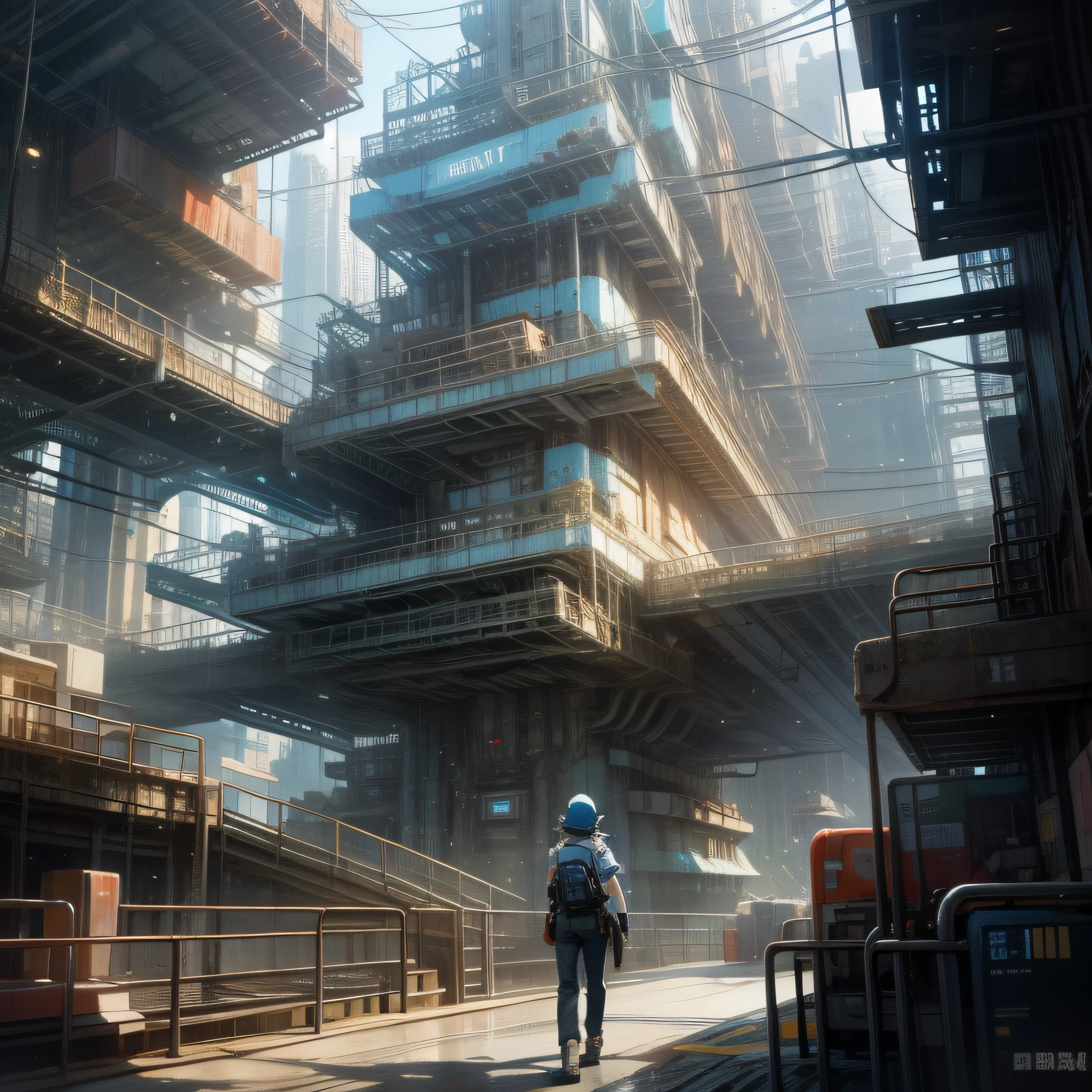 Overall blue、A futuristic city under the sea
