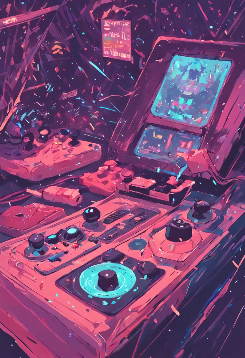 Vintage joystick. Pixel art