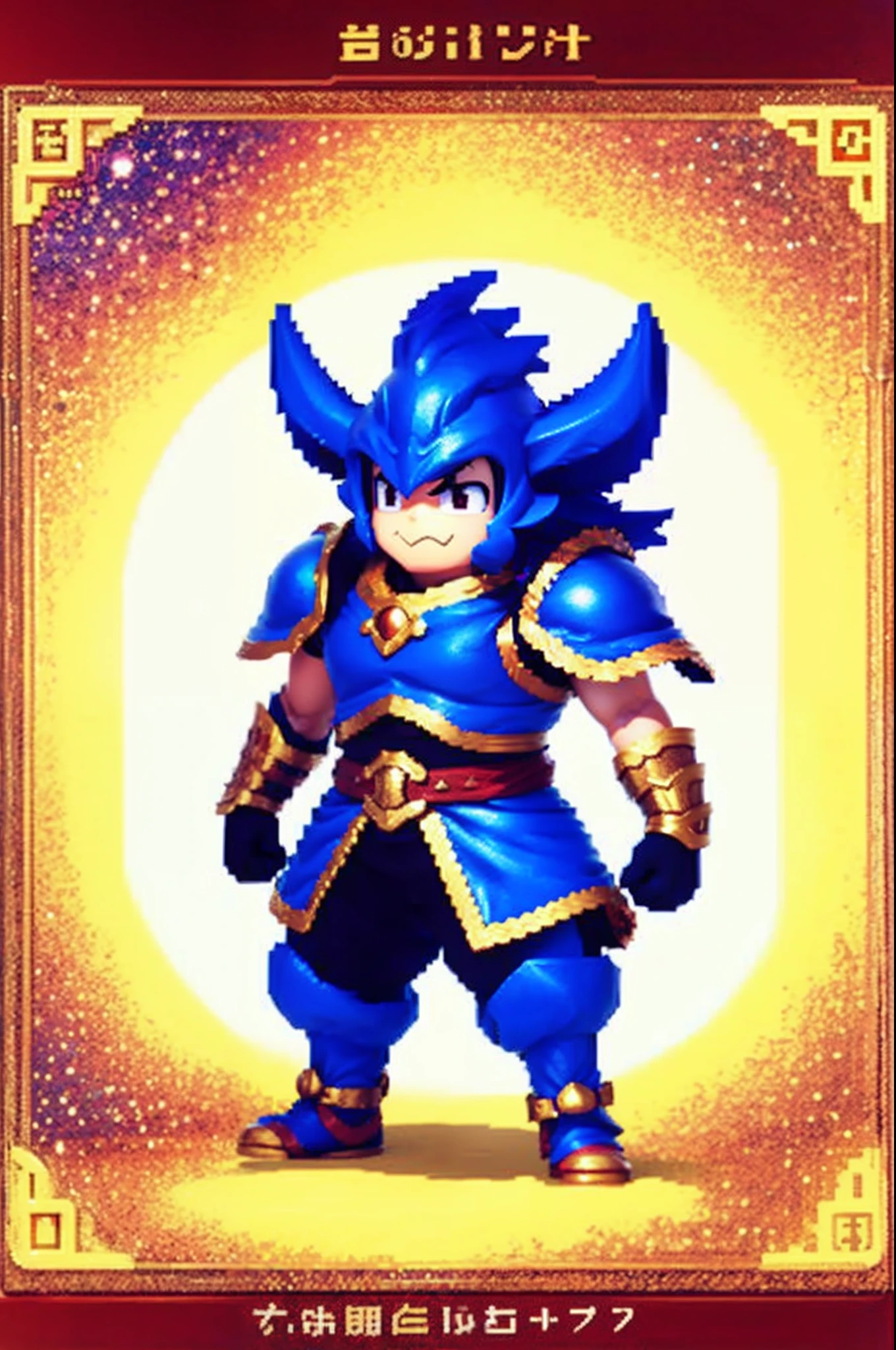 pixel game《dragon quest》，Game character design，（cavalier：1.4），Heavy armor，16-bit pixels
