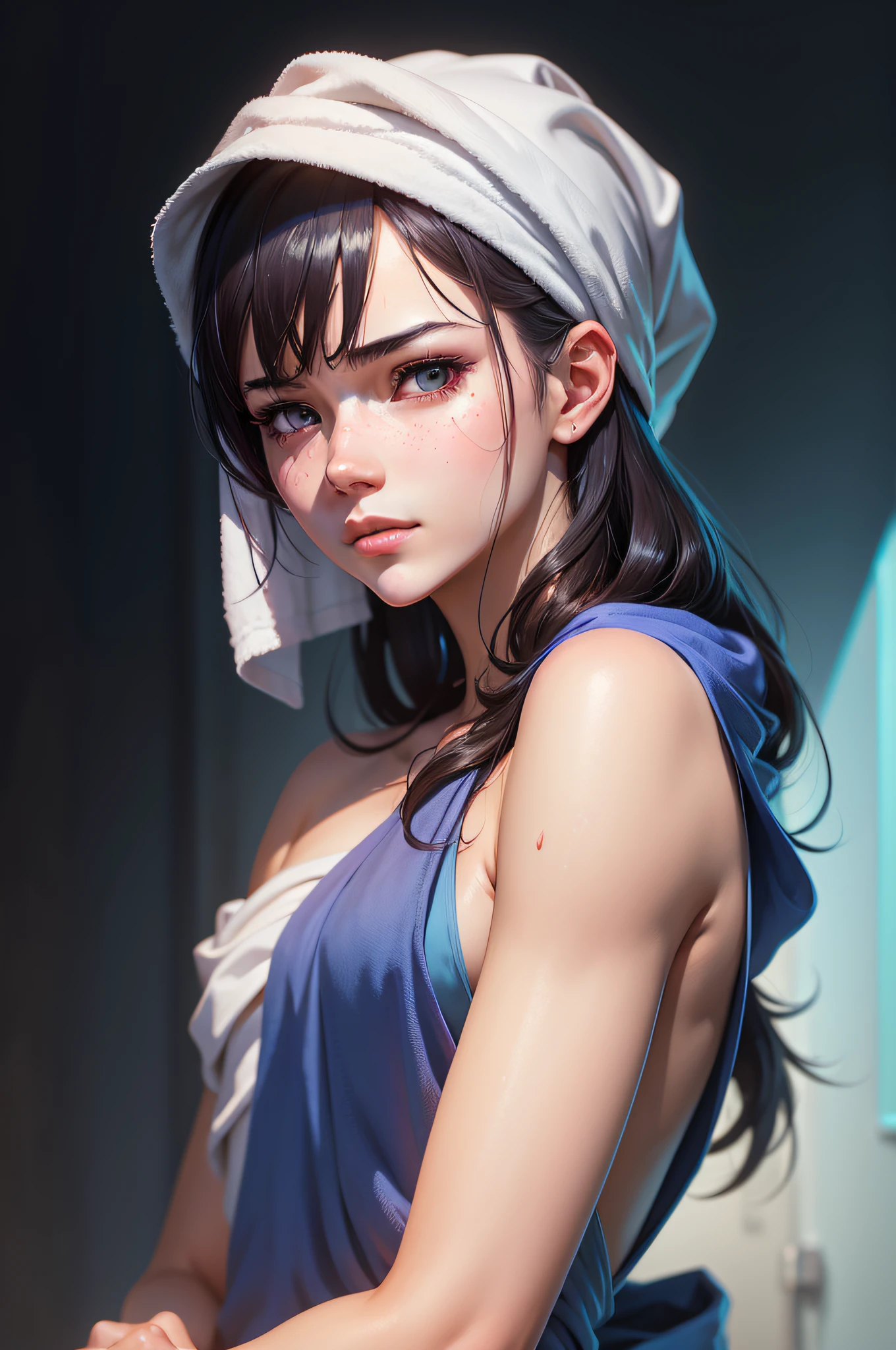there is a young man with perfect hands no skin blemishes a towel on his head and a towel over his head, male, male, inspired by Yanjun Cheng, ultra realistic illustration, artwork in the style of guweiz, hyperrealistic illustration, ultra realistic picture, ultrarealistic illustration, realistic artstyle, hyper realistic illustration, anime realism style, detailed fanart, ilya kuvshinov. 4 k