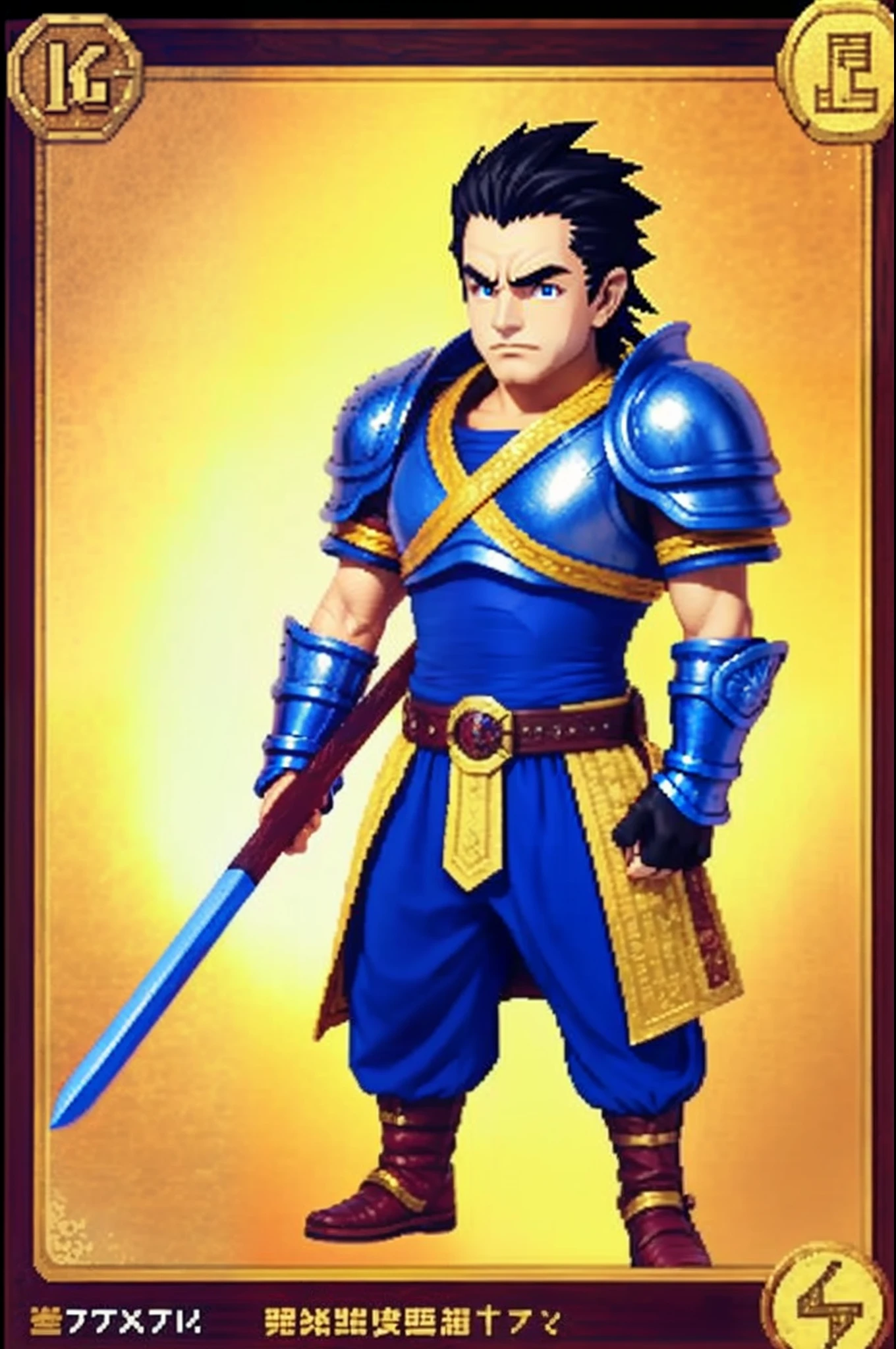 pixel game《dragon quest》,Game character design,(cavalier:1.4),Heavy armor,16-bit pixels