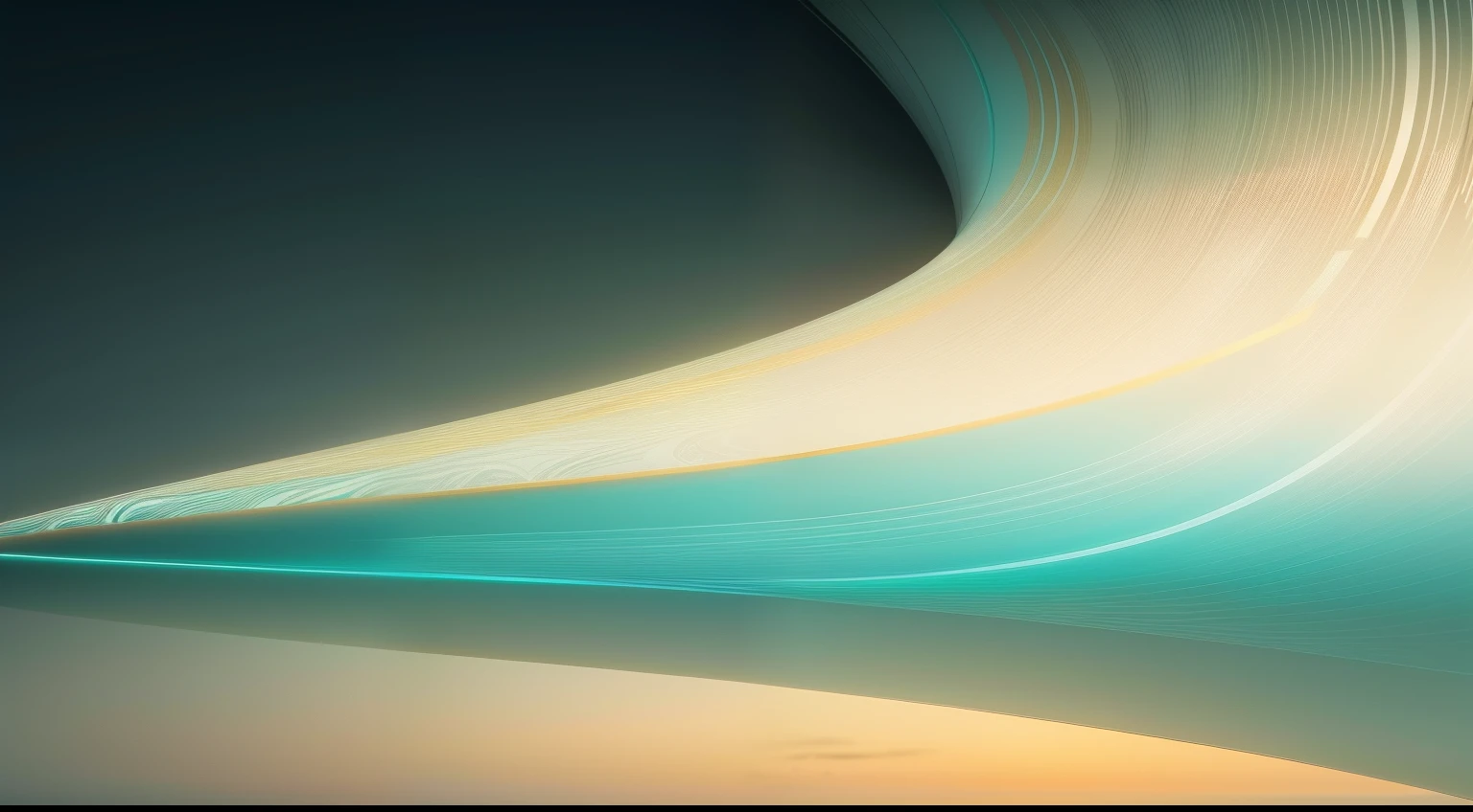 wavy lines in (Light silver turquoise and light golden white gradient color only), full screen