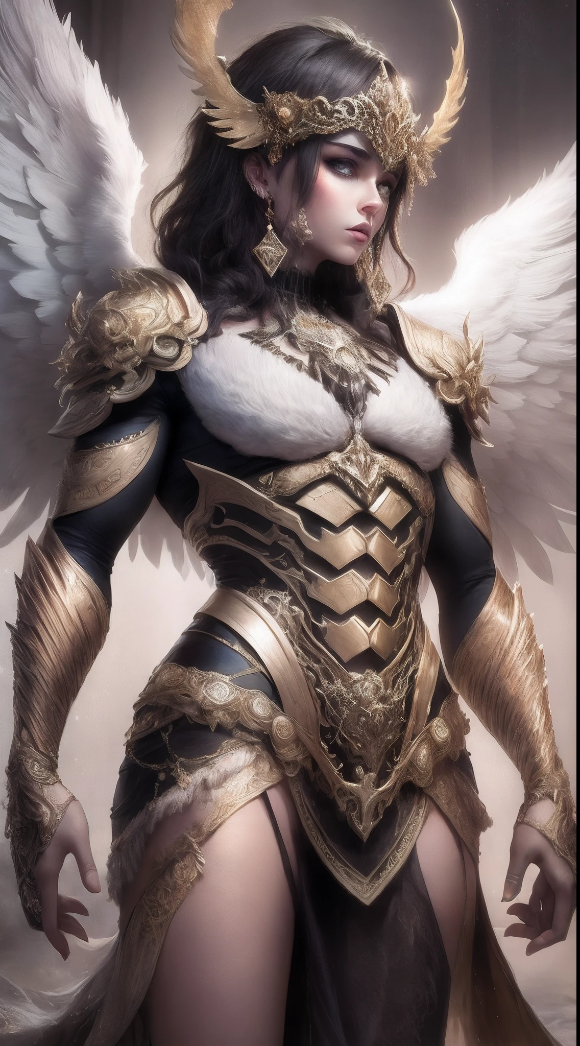 natural color gothic mythology mystery nightmare universe dream anthropomorphic muscle body angel michael wings, High quality, extremly intricate, With a curious style and exciting ideas
