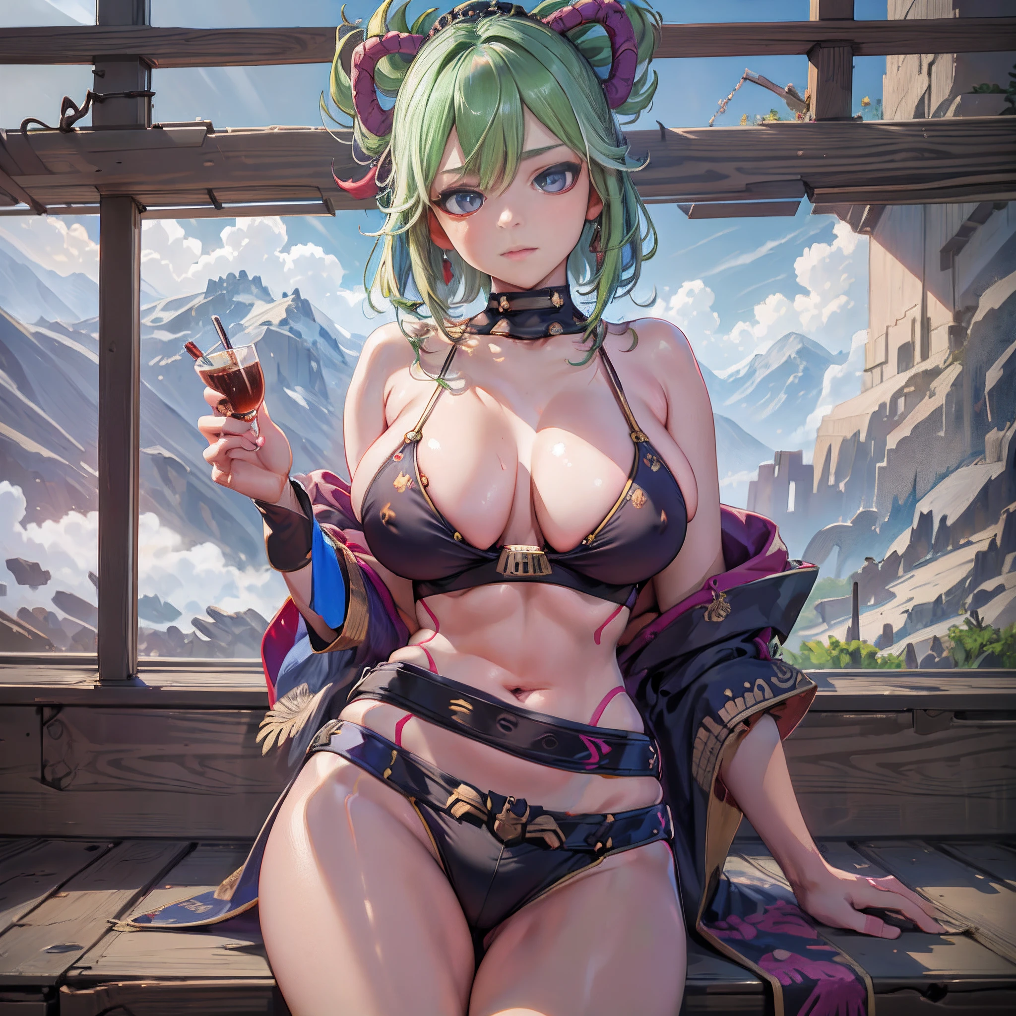 Iwhole Body, (NSTDA.:1.2), (10, beste-Qualit, master-piece: 1.4), ultra-high resolution, (Realistic, photorealistic portrait: 1.48), 20 years old girl , ( Micro Beetle View - Bikini Pass:1.11),Cow's milk bikini print, Famous Japanese celebrities, gigantic breasts, Blue Eyes, Head Tilted, cowboy shot, View from the front, looking at the audience, expressionless, Beautiful Sea Zeiss f 150mm/ 2.8 Hasselblad, Whole body, foot , Ultra-Wide Angle