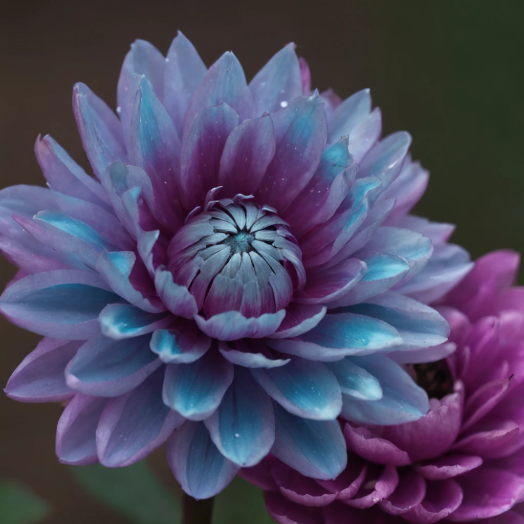 flor roxa com luz azul no meio dela, magic flowers, magical colorful flowers, flor delicada brilhante, roxo brilhante, peony flower, flor bonita, flores brilhantes, alien flower, explosion of flowers, Aura roxa, The Platonic ideal of flowers, glowing neon flowers, brilho roxo, cor roxa e azul, flores luminosas, magia roxa, com cores lindas