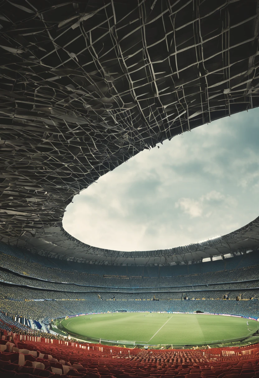"the Maracanã stadium in Rio de Janeiro after a war"