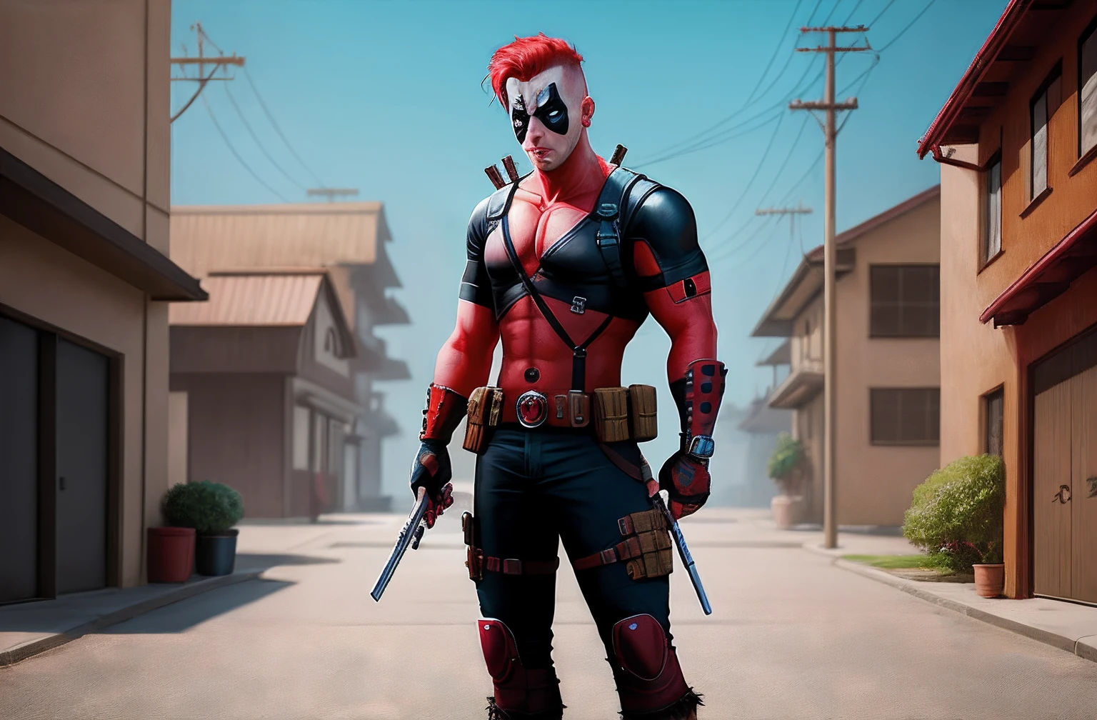 Dead pool, cartoon character style, concept art, 4k