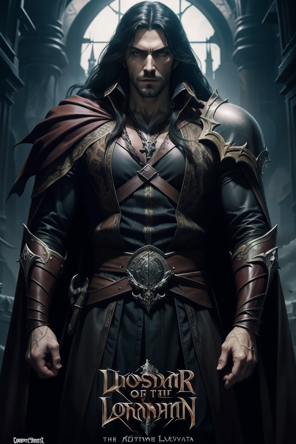 Castlevania Lord of the Shadows hyper realistic super detailed Dynamic poster advertising movie masterpiece hyper realistic