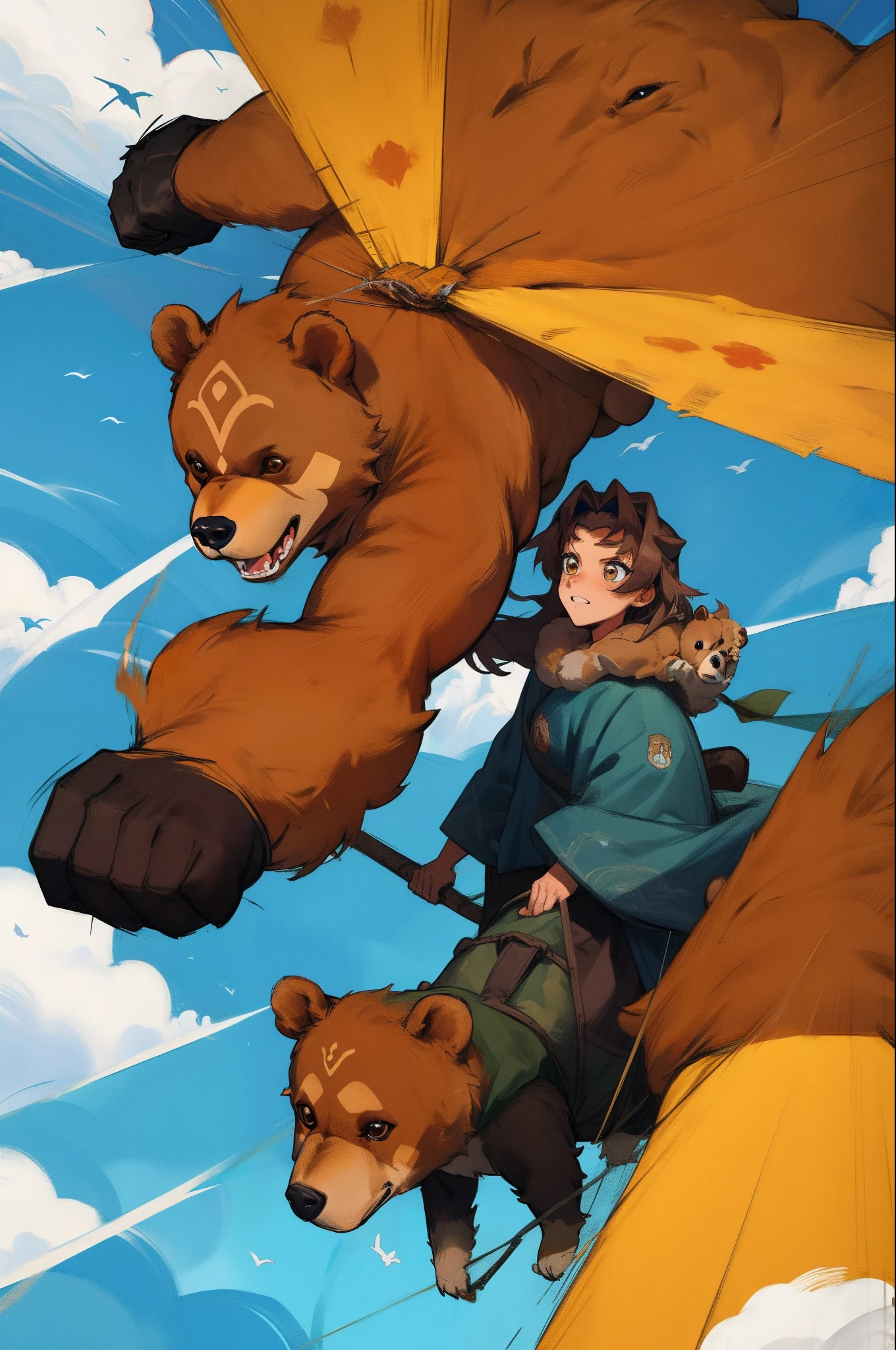Coelho e urso aventureiros