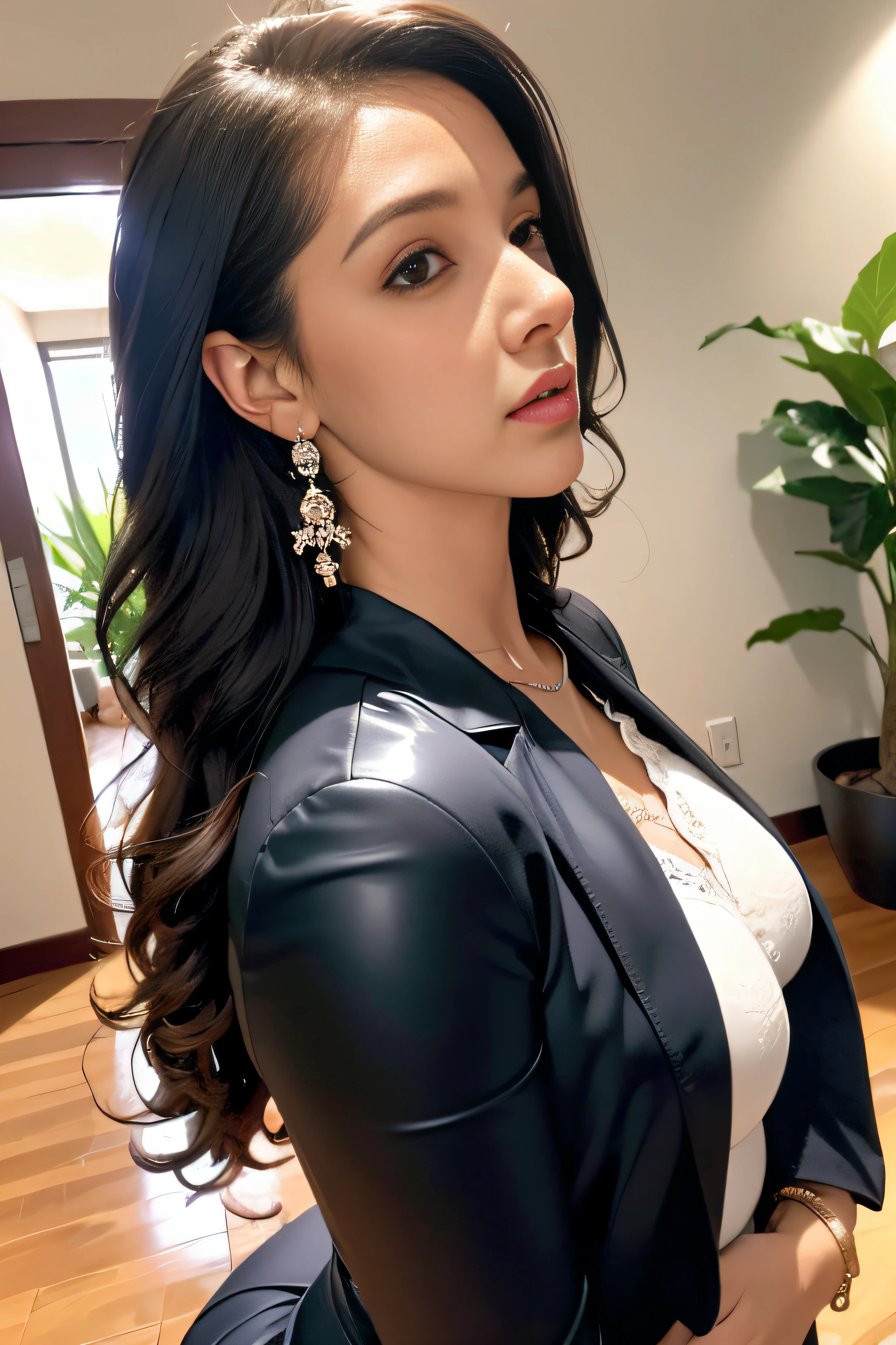 a woman walking in the office hall, uma parede branca, uma mesa cinza, cartazes na parede, plantas,
(((obra-prima))), ((melhor qualidade)), ((detalhe intrincado)), ((Hiperrealista)), res, milf, mulher madura, perspectiva, altamente detalhado, 插圖, 1girl, ((seios grandes)), perfect hands, dedos detalhados, belos olhos detalhados, cabelo curto, cabelo loiro, olhos azuis, nametag, CEO, (roupa de latex:1.2), blazer aberto, camisa, decote, saia justa, gargantilha preta, brincos, fundo detalhado, quarto, olhos perfeitos, olhos sedutores, olhando para o espectador, de frente