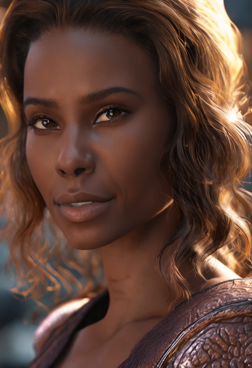 (kitsune), black woman, extremely detailed eyes and face, beautiful detailed nose, beautiful detailed eyes, light on face, looking at viewer, (1 female, mature face), realistic face, full lips, captivating smile, realistic body, (RAW photo, best quality), (realistic, photorealistic: 1.3), masterpiece, extremely beautiful, extremely detailed, CG, unity, 4k wallpaper, amazing, fine details, extremely detailed 8k CG unity wallpaper, size huge archival, ultra-detailed, high resolution, absurdities, soft light, wet dress, big round ass,