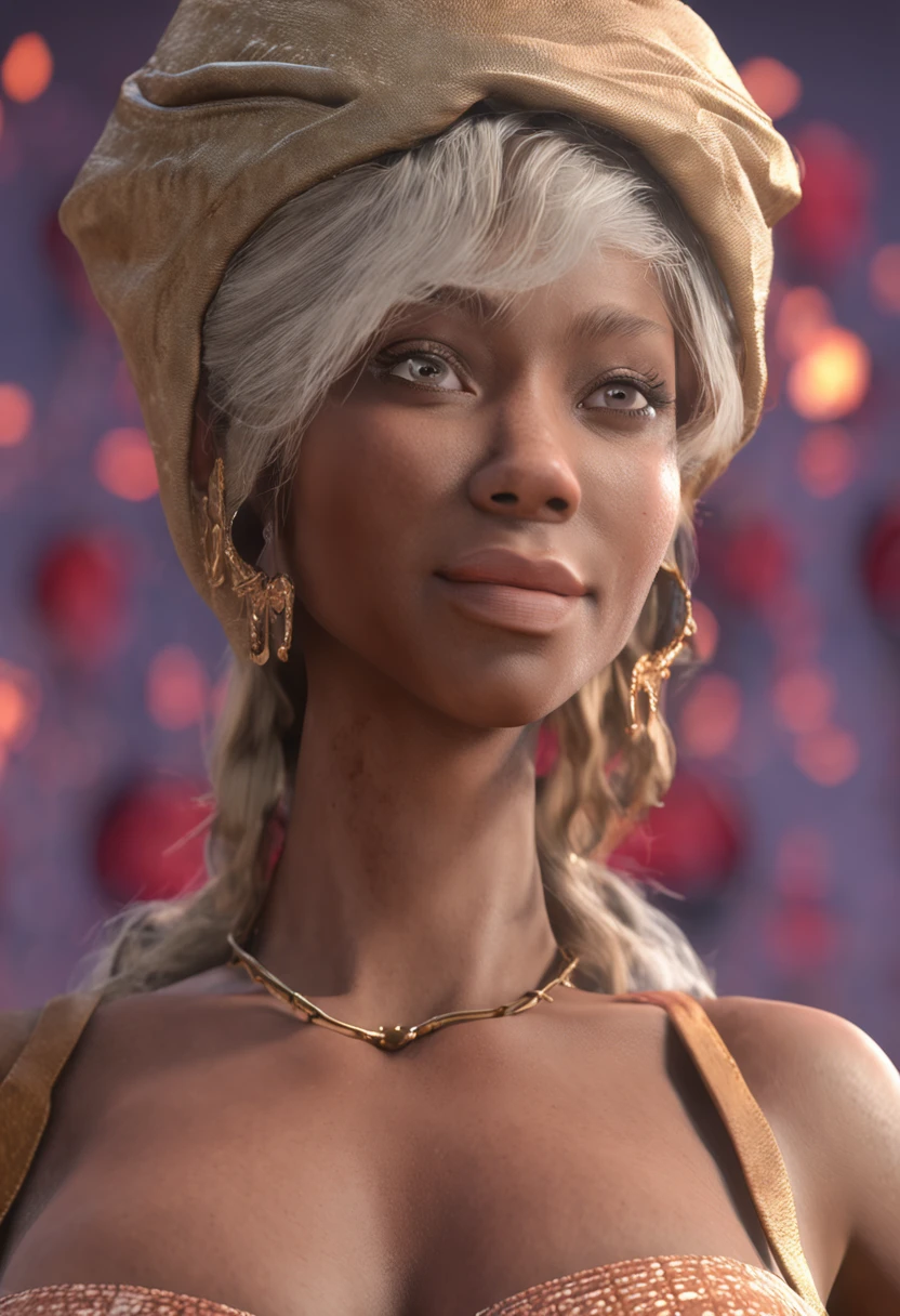(kitsune), black woman, extremely detailed eyes and face, beautiful detailed nose, beautiful detailed eyes, light on face, looking at viewer, (1 female, mature face), realistic face, full lips, captivating smile, realistic body, (RAW photo, best quality), (realistic, photorealistic: 1.3), masterpiece, extremely beautiful, extremely detailed, CG, unity, 4k wallpaper, amazing, fine details, extremely detailed 8k CG unity wallpaper, size huge archival, ultra-detailed, high resolution, absurdities, soft light, wet dress, big round ass,
