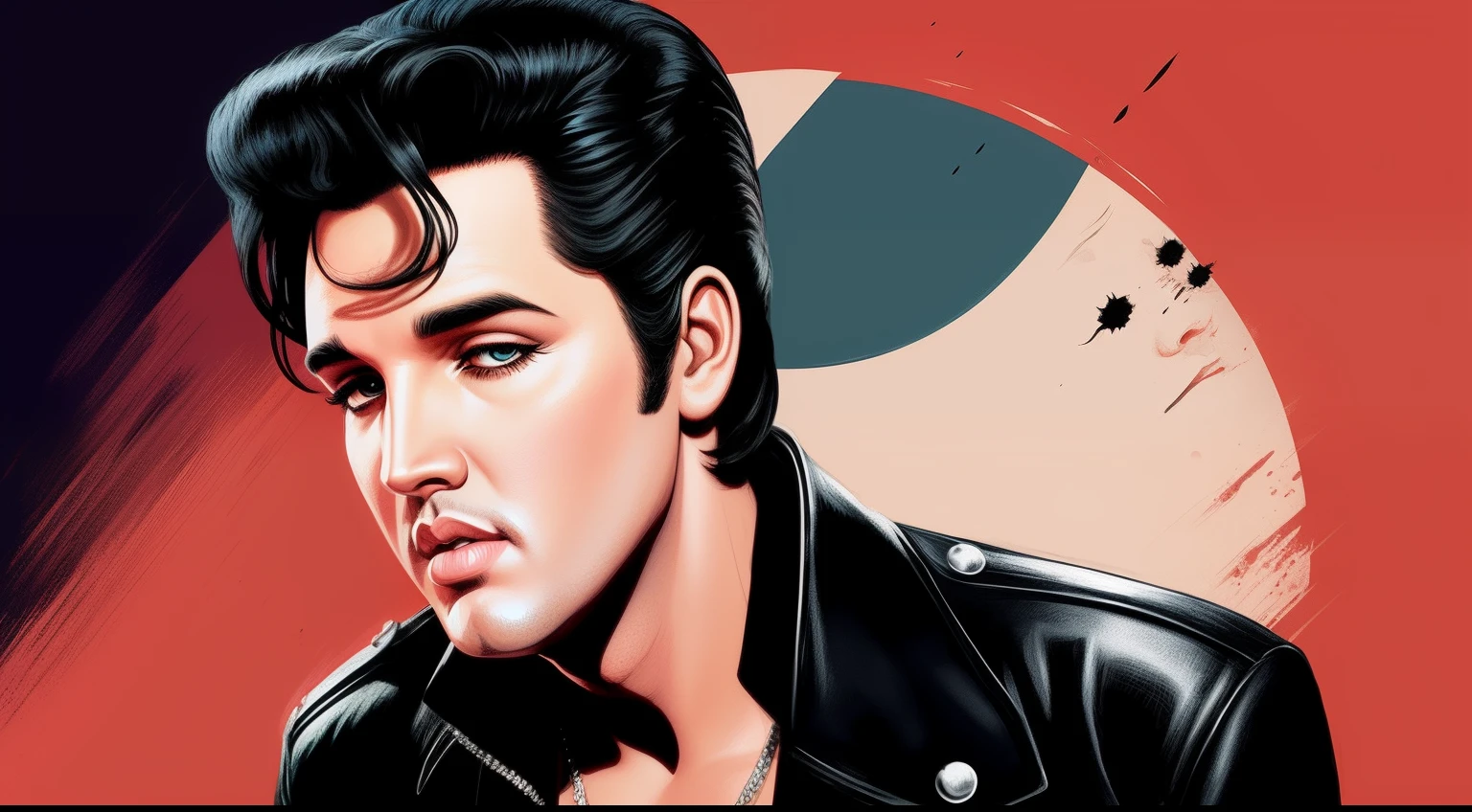 a facial portrait of Elvis Presley, oil painting on canvas in the art style of caravaggio, thomas kinkade, neal adams, frank frazetta, boris vallejo, Rembrandt, extremely colorful, outer space, planets, stars, galaxies, fire, explosions, smoke, volcanic lava, craggy mountain peaks in the background, 32k UHD, 1080p, hyper realistic, photorealistic, realistic, 1200ppi, 2000dpi, Highly detailed, extremely sharp, vibrant, colorful, well lit, full field of depth, professional quality studio image