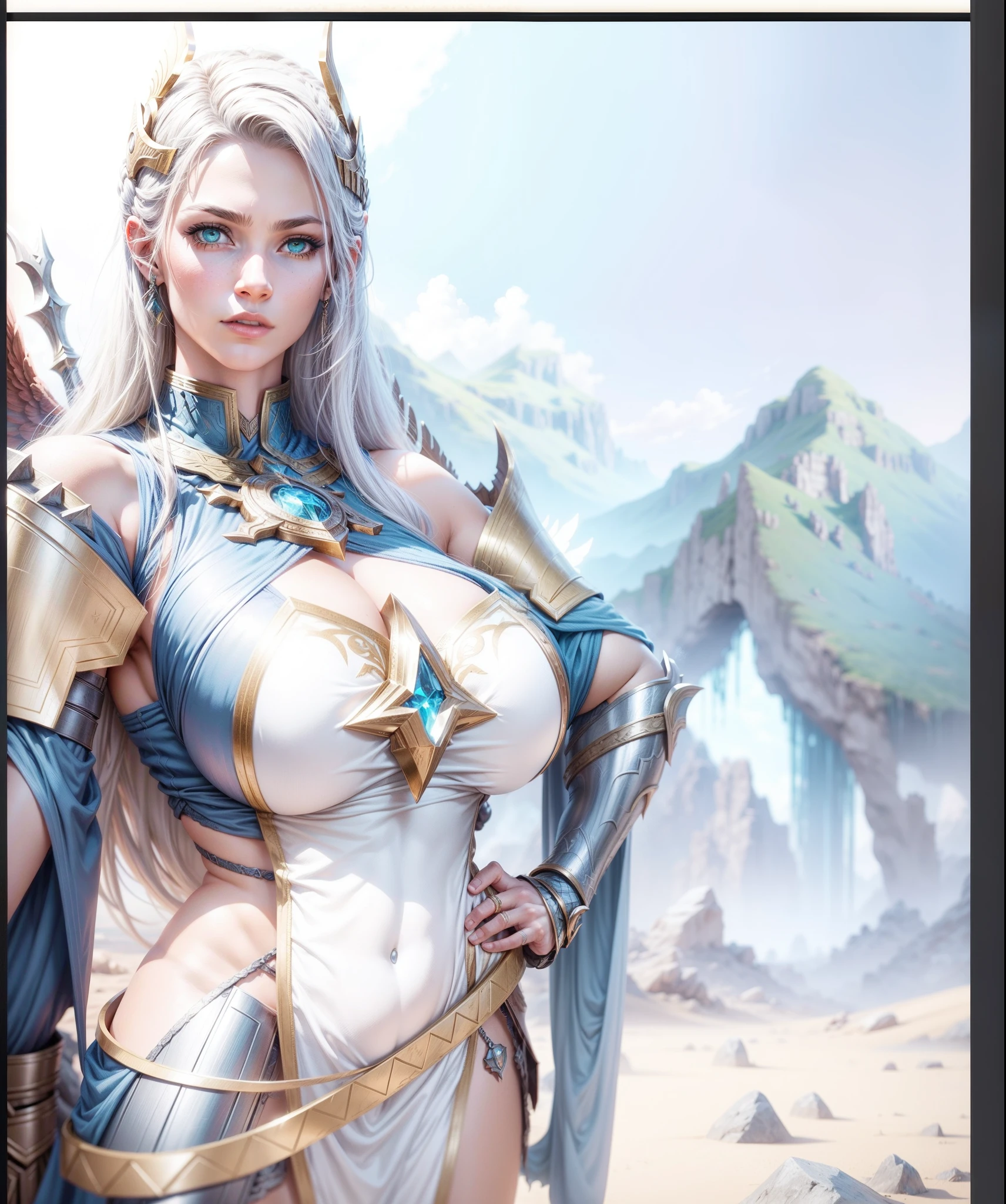 Asgard，valkyrie，Senhora Cavaleiro，Anatomia correta，epic fantasy digital art，tmasterpiece，8k，high-definition resolution，desenho detalhado，Qulidade Superior，, Epic composition,