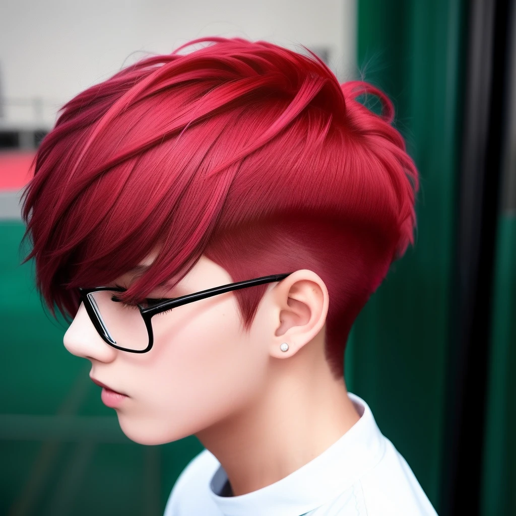 Black-red fade hair highschool student