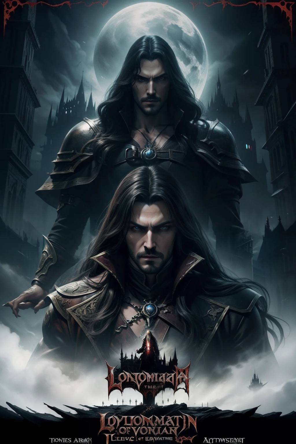 Castlevania Lord of the Shadows Revenge and hyper realistic beauty super detailed Dynamic advertising poster hyper realistic masterpiece