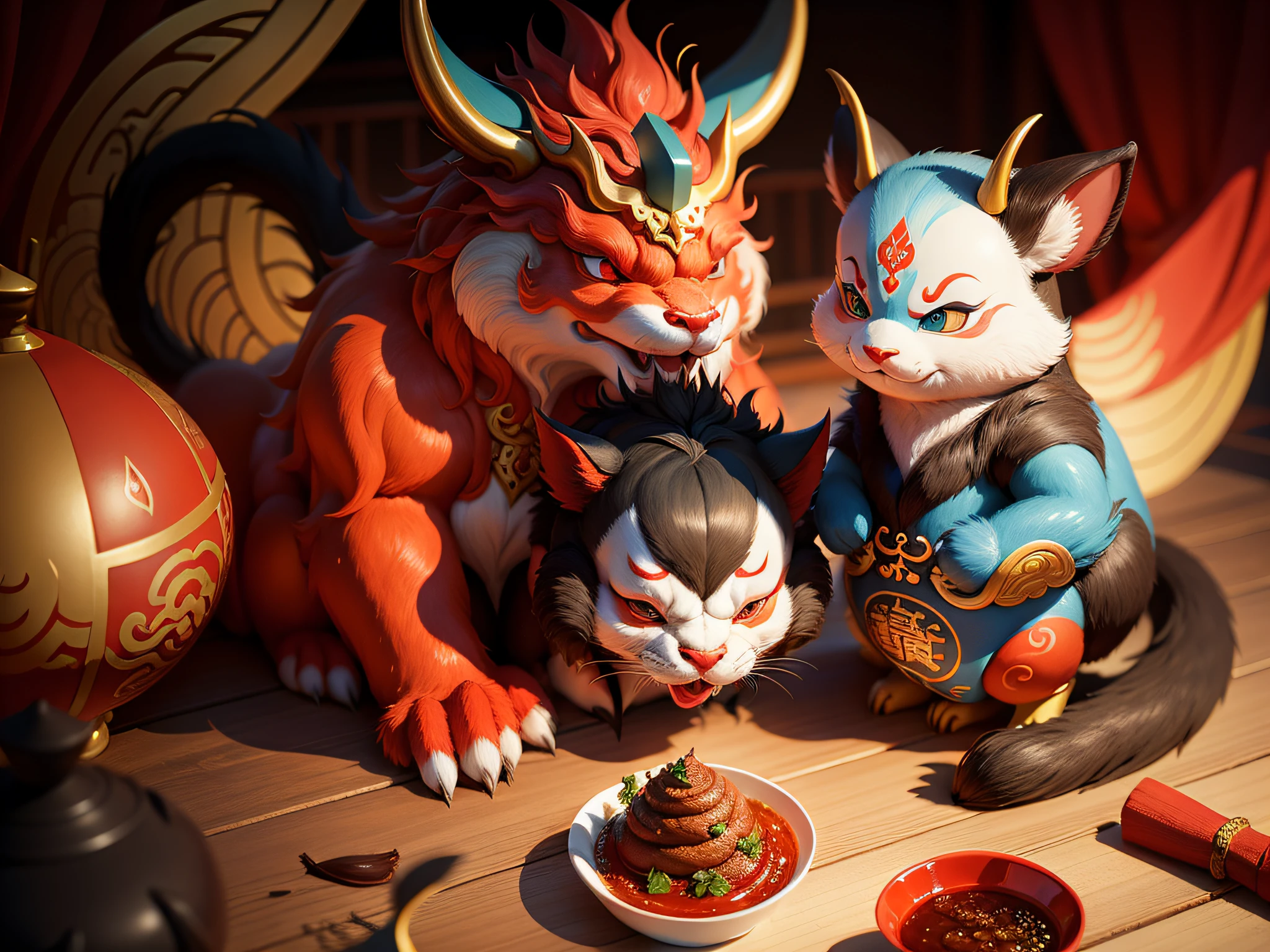 Chinese mythical creatures，gourmand