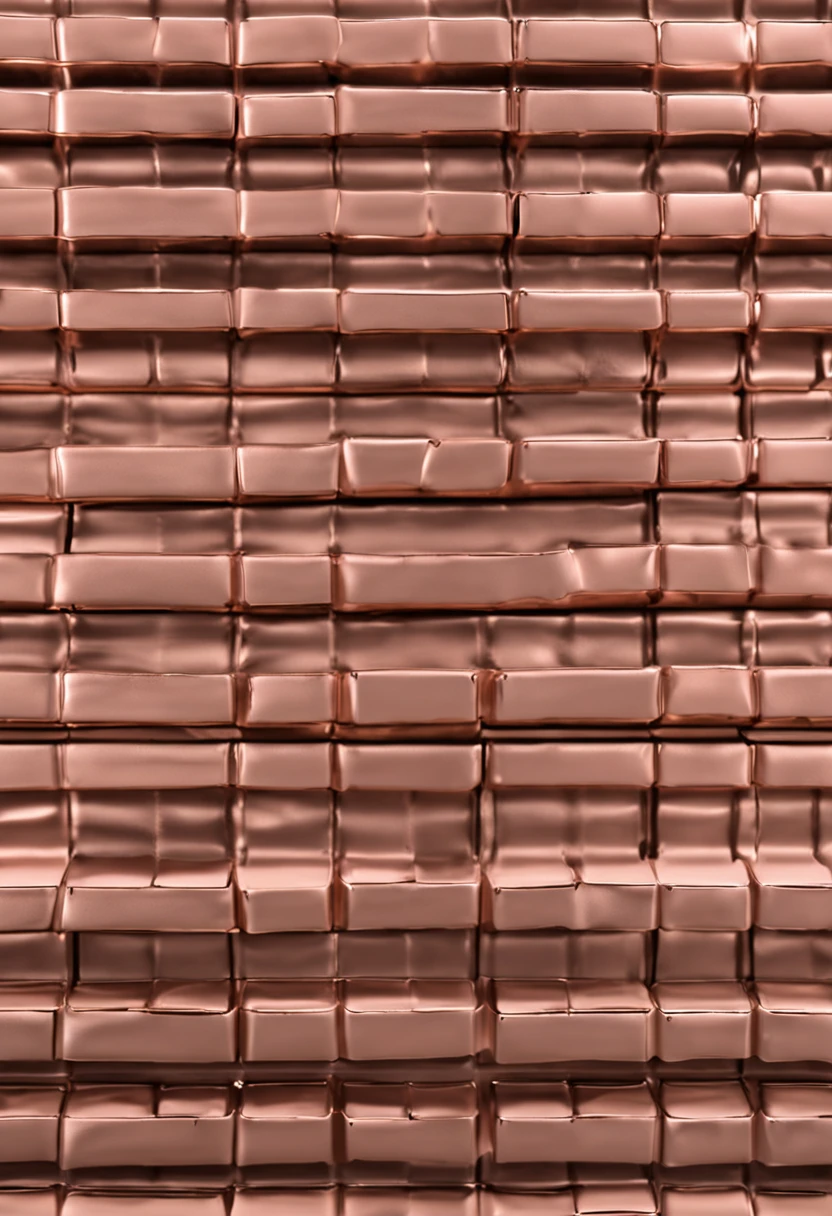 realista, estante industrial 3 bases em metalon dois metalon juntos de um lado, em metalon 20x20 rose gold, com 7 prateleiras mdf branco