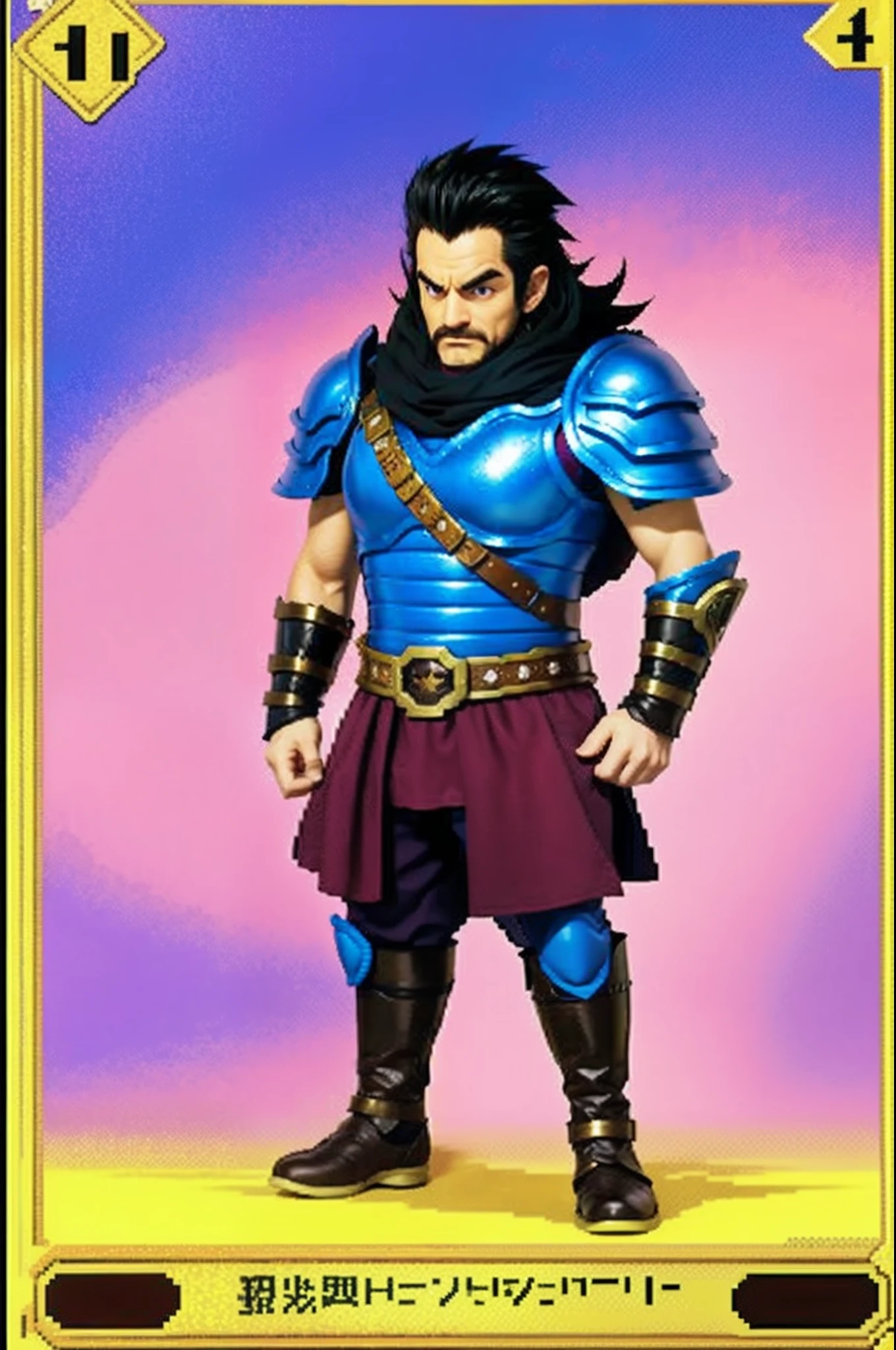 pixel game《dragon quest》,Game character design,(cavalier:1.4),Heavy armor,16-bit pixels