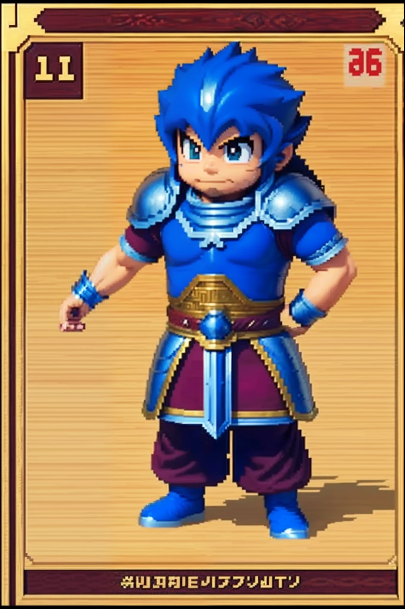 pixel game《dragon quest》，Game character design，（cavalier：1.4），Heavy armor，16-bit pixels